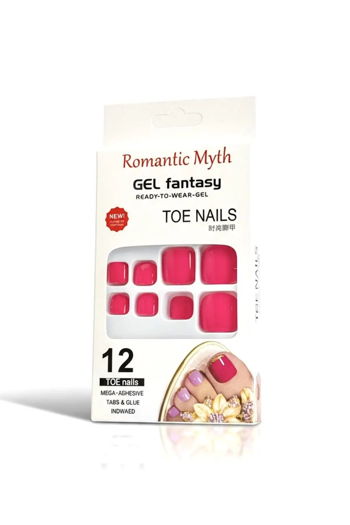 12li Pembe Renk Ayak Takma Tırnak