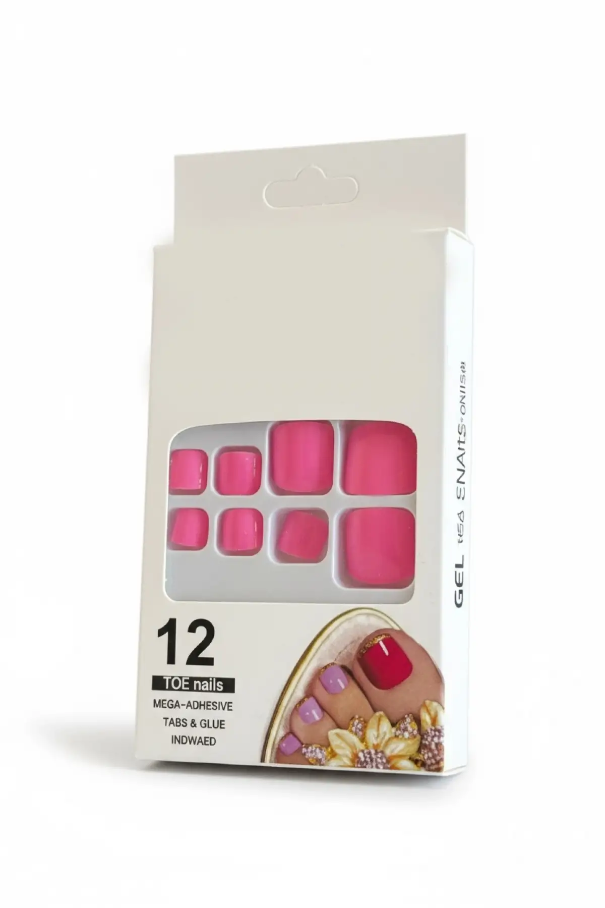 12li Pembe Renk Takma Tırnak Set (Yapıştırıcılı)