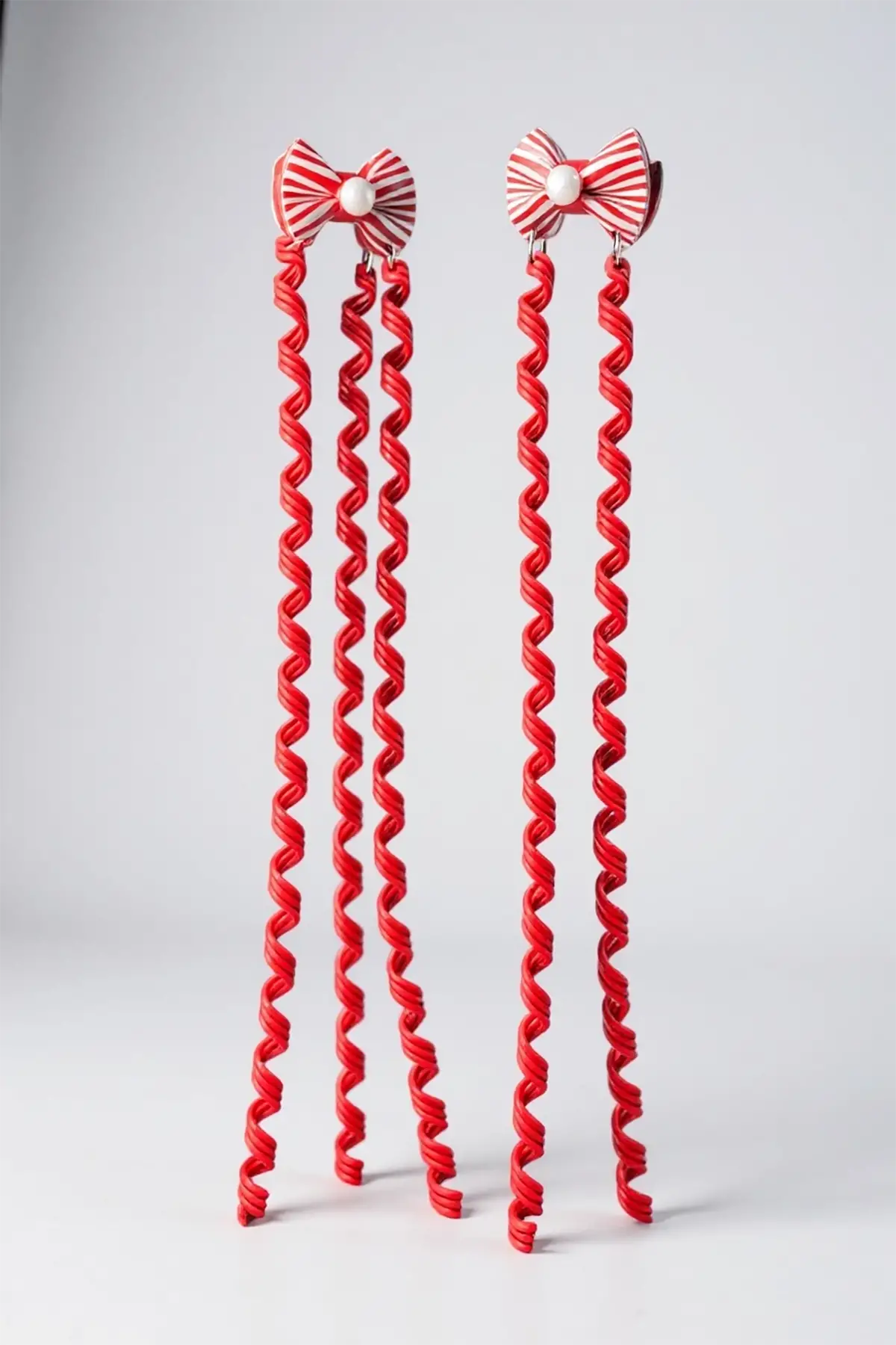 2li Kırmızı Renk Kurdele Figürlü Çocuk Yan Toka