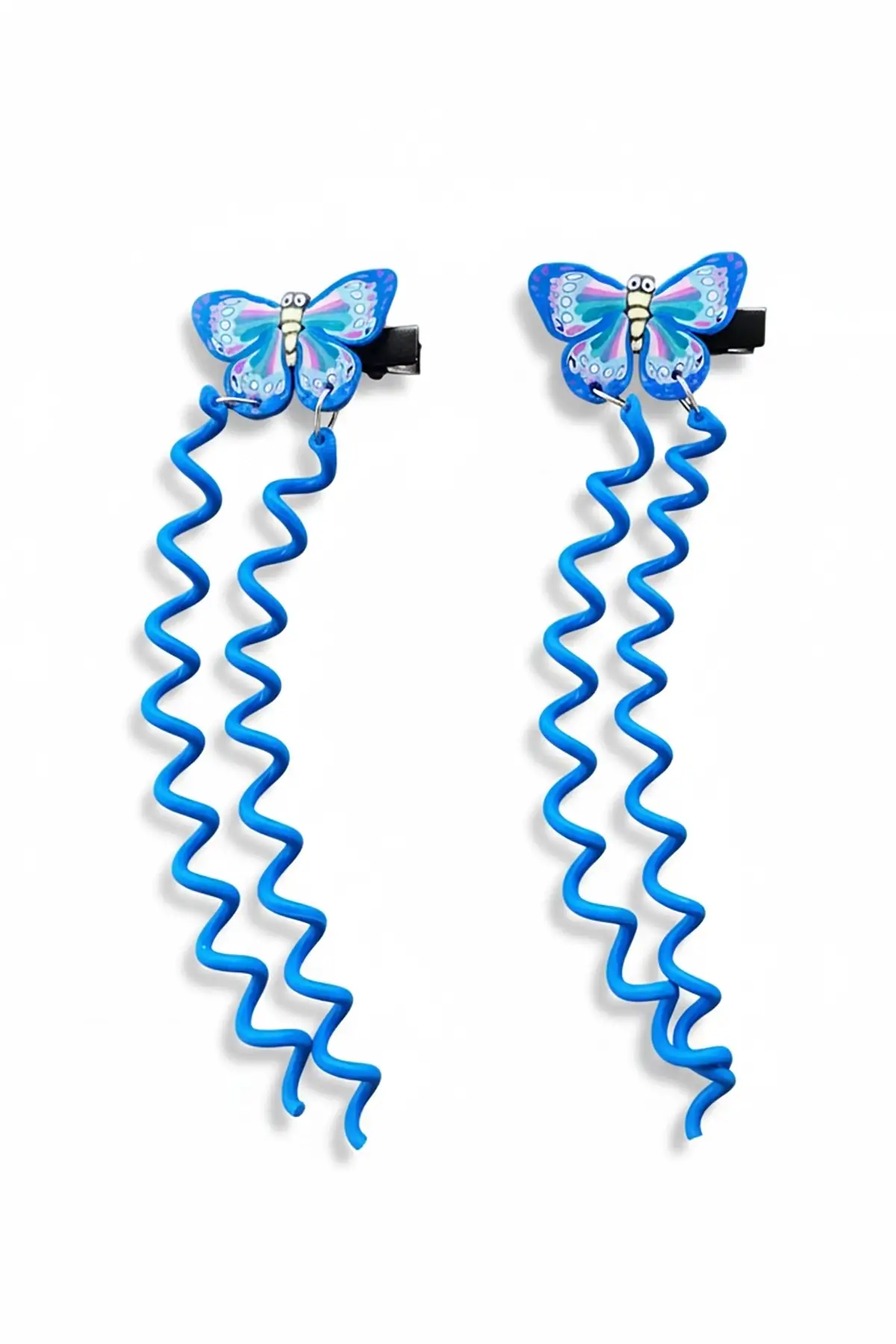 2li Mavi Renk Kelebek Figürlü Çocuk Yan Toka