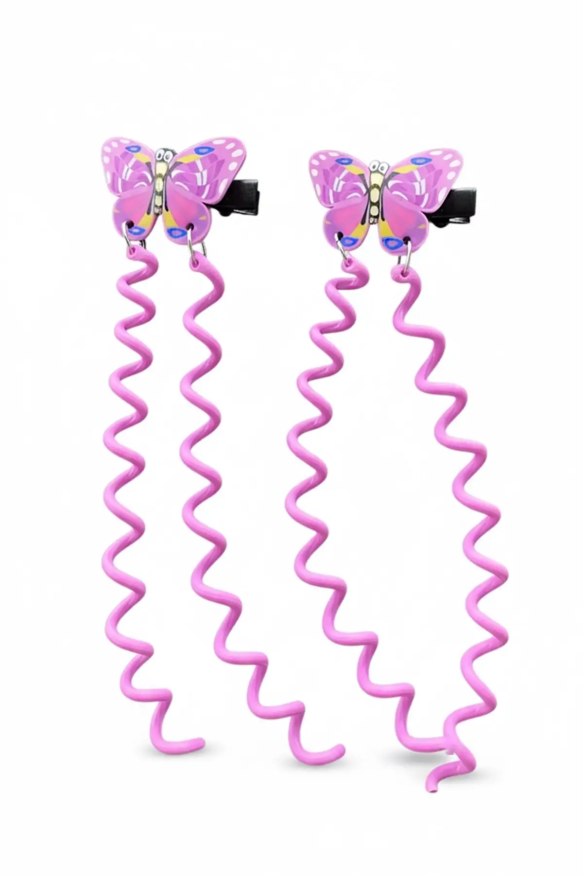 2li Pembe Renk Kelebek Figürlü Çocuk Yan Toka
