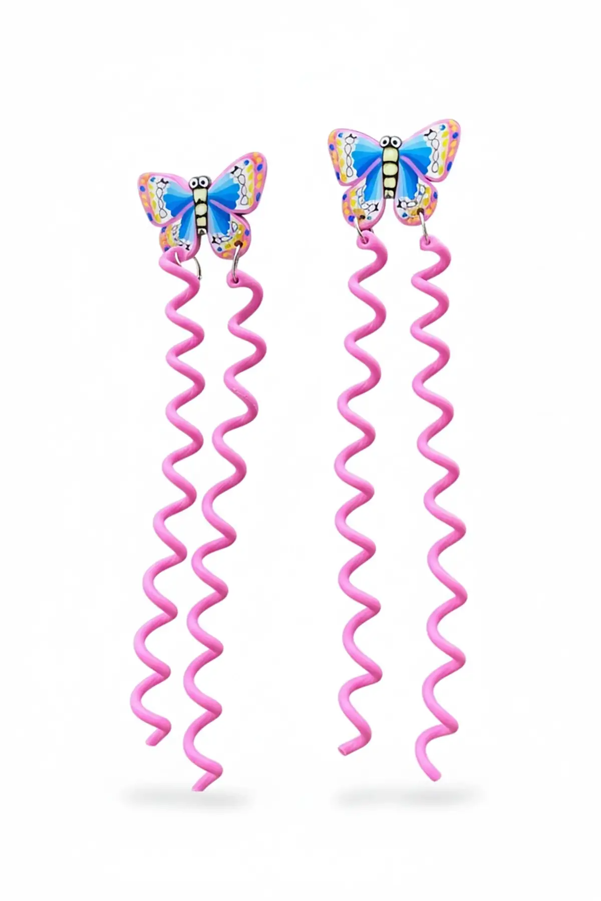 2li Pembe Renk Kelebek Figürlü Çocuk Yan Toka