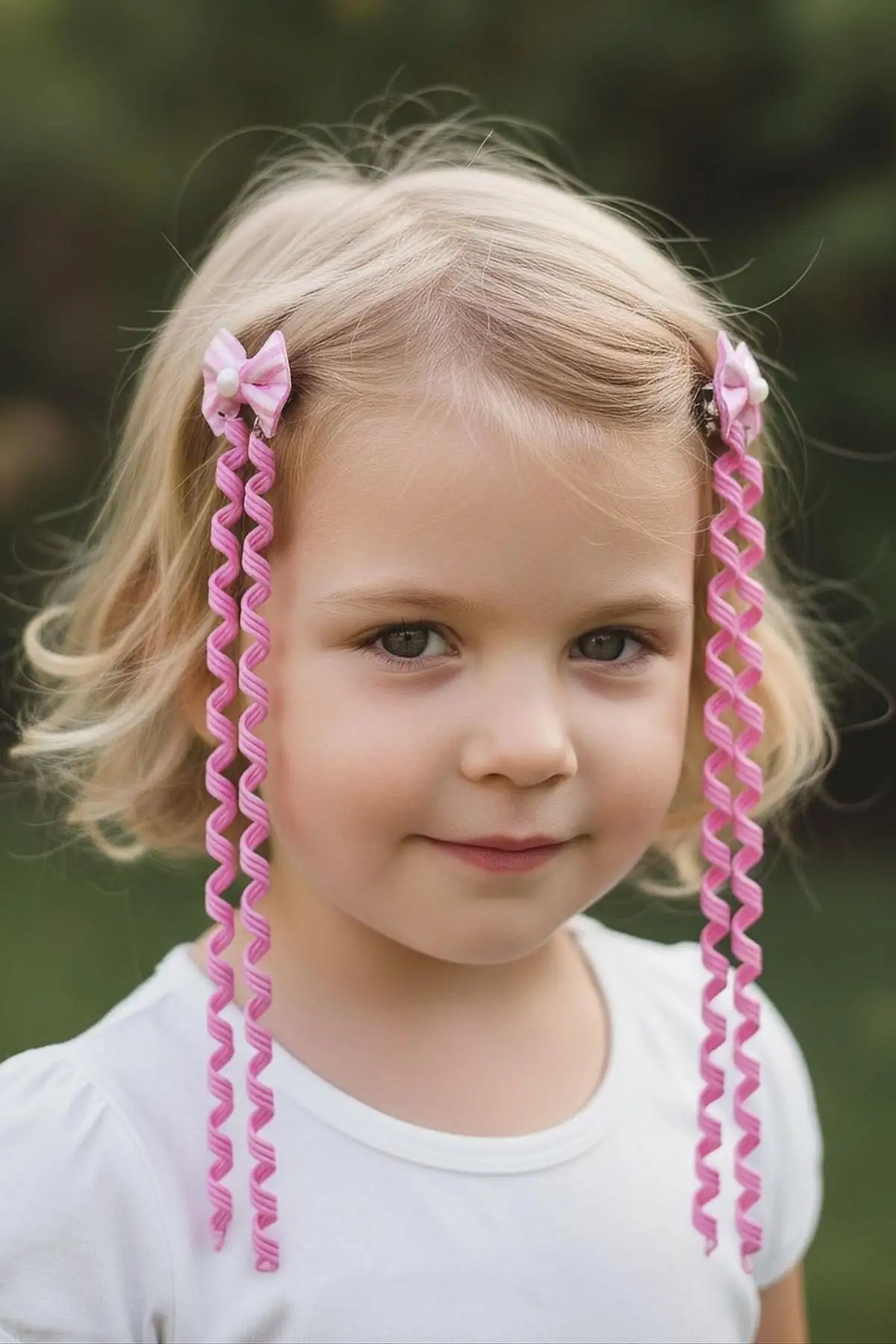 2li Pembe Renk Kurdele Figürlü Çocuk Yan Toka