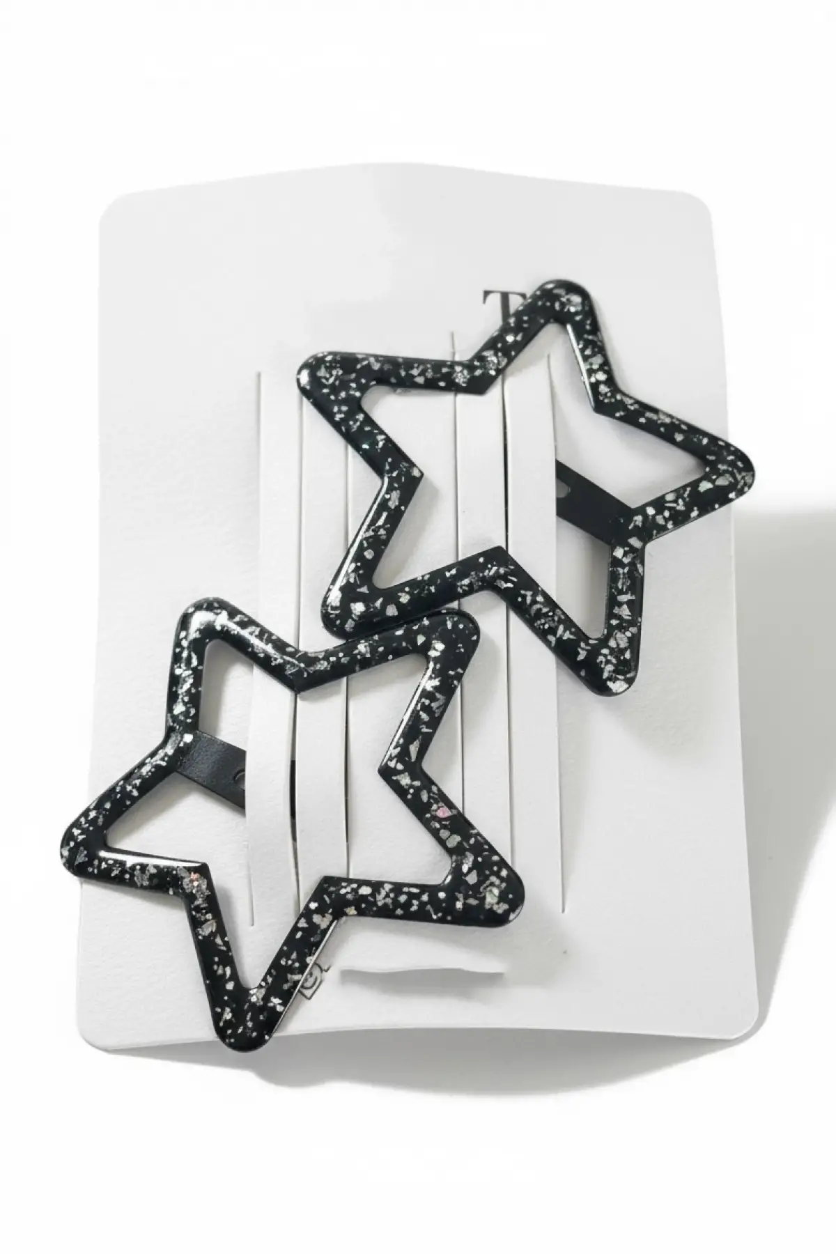 2li Siyah Renk Yıldız Figürlü Yan Toka