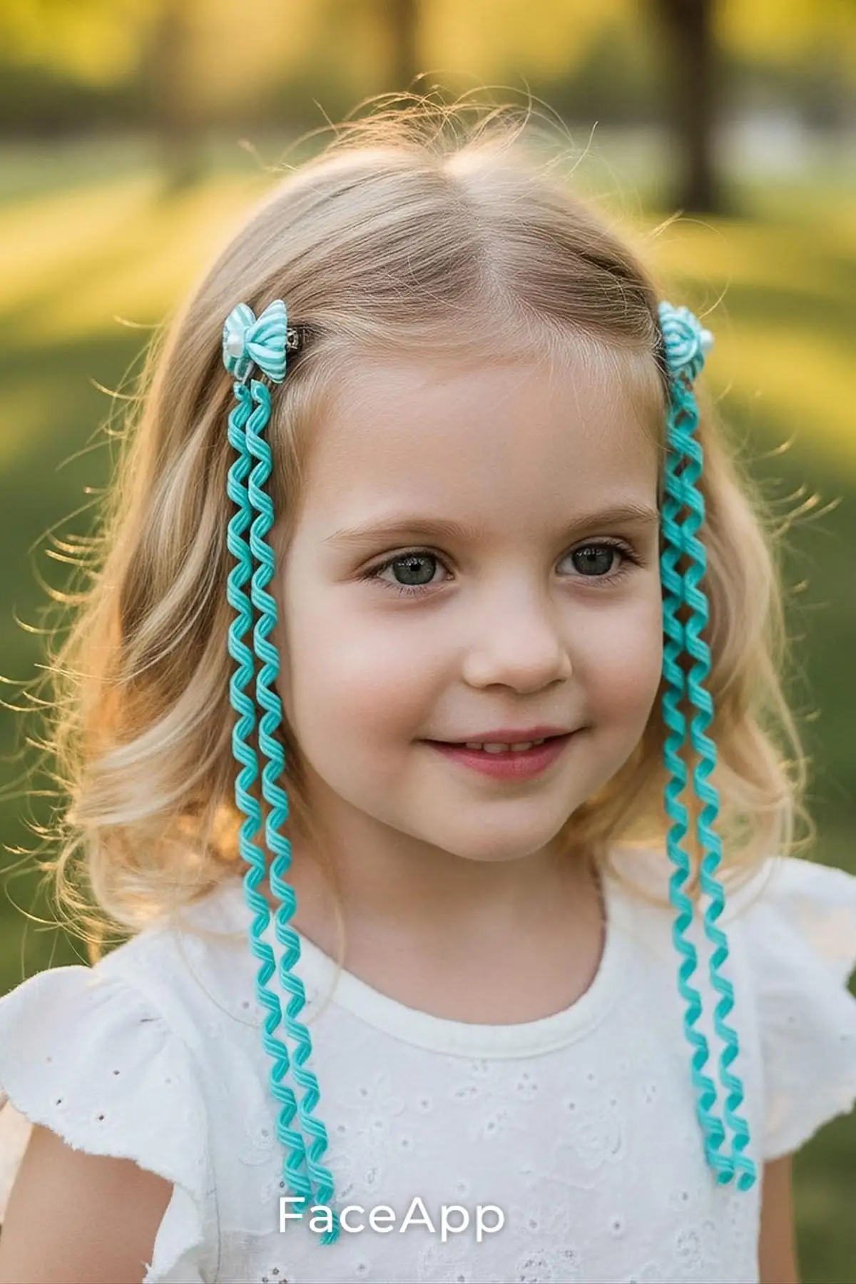 2li Yeşil Renk Kurdele Figürlü Çocuk Yan Toka