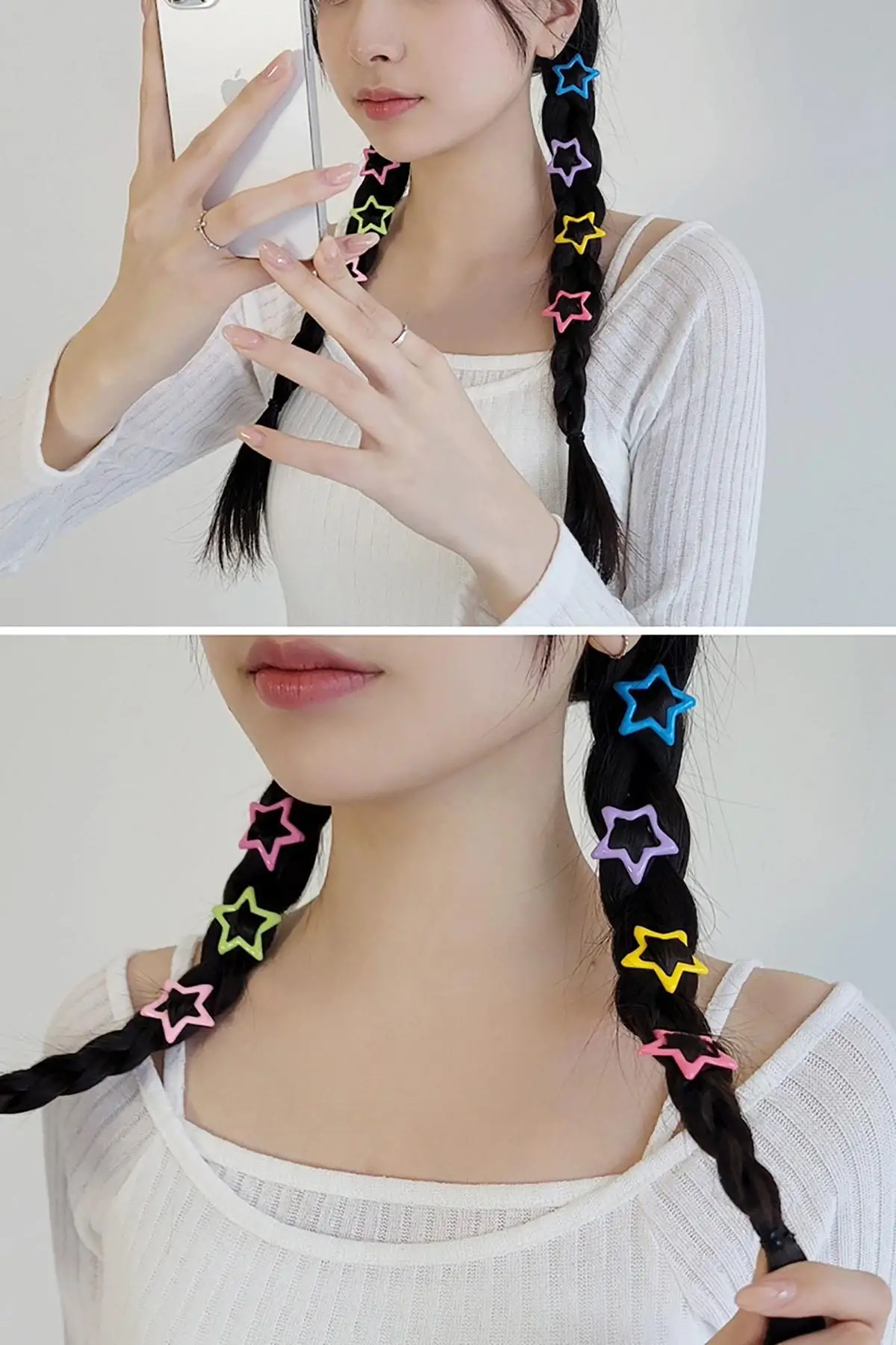 20li Karışık Renk Yıldız Figürlü Yan Toka