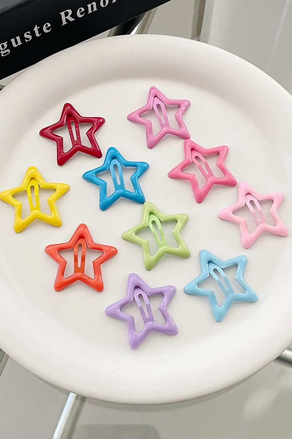 20li Karışık Renk Yıldız Figürlü Yan Toka