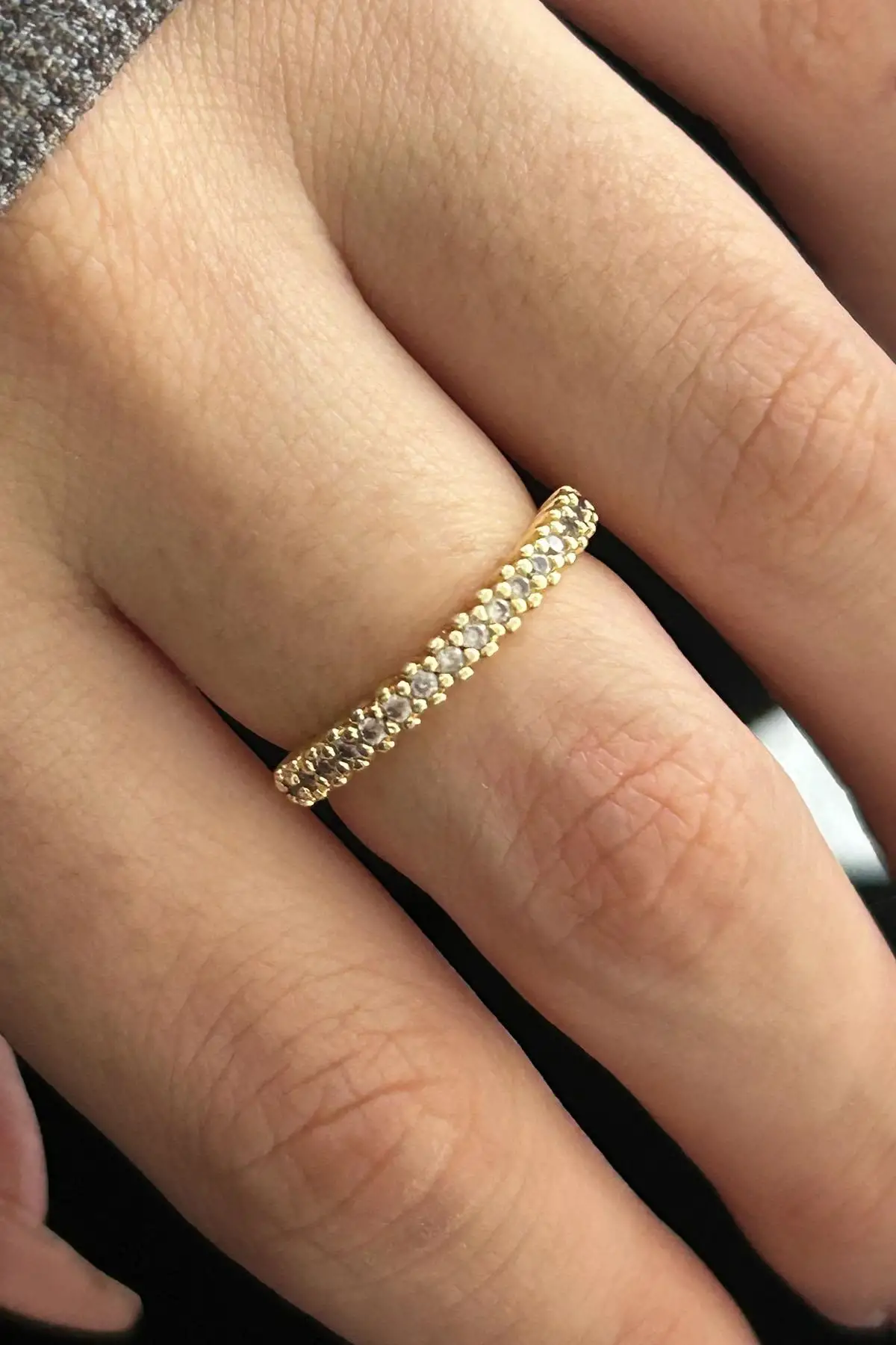 24lü Altın Renk Taş Detaylı Yüzük Set