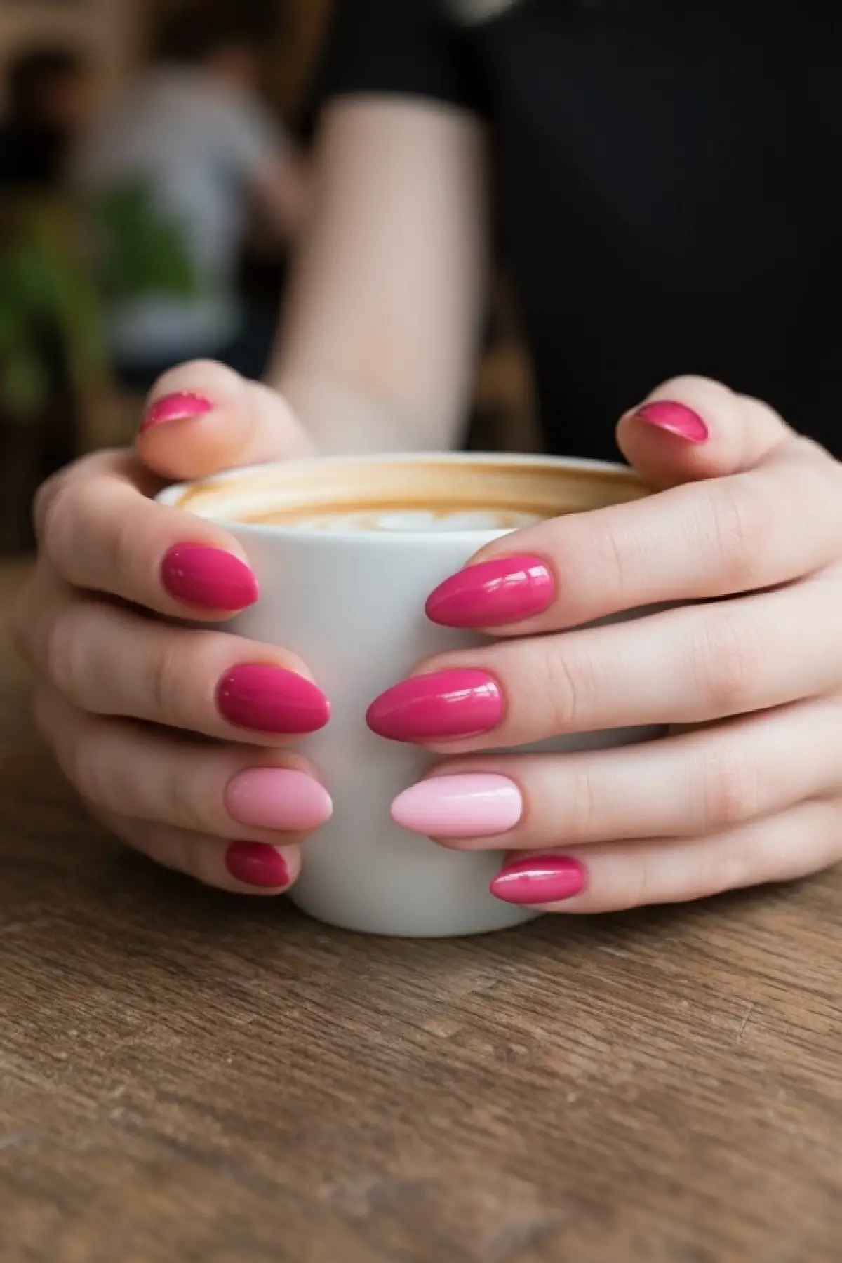 24lü Pembe Ve Fuşya Renk Takma Tırnak Set (Yapıştırıcılı)