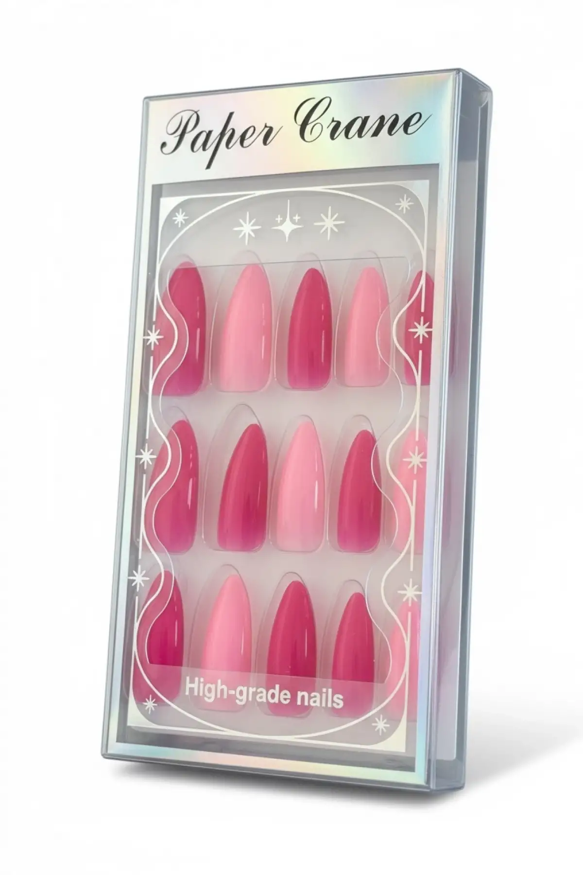 24lü Pembe Ve Fuşya Renk Takma Tırnak Set (Yapıştırıcılı)