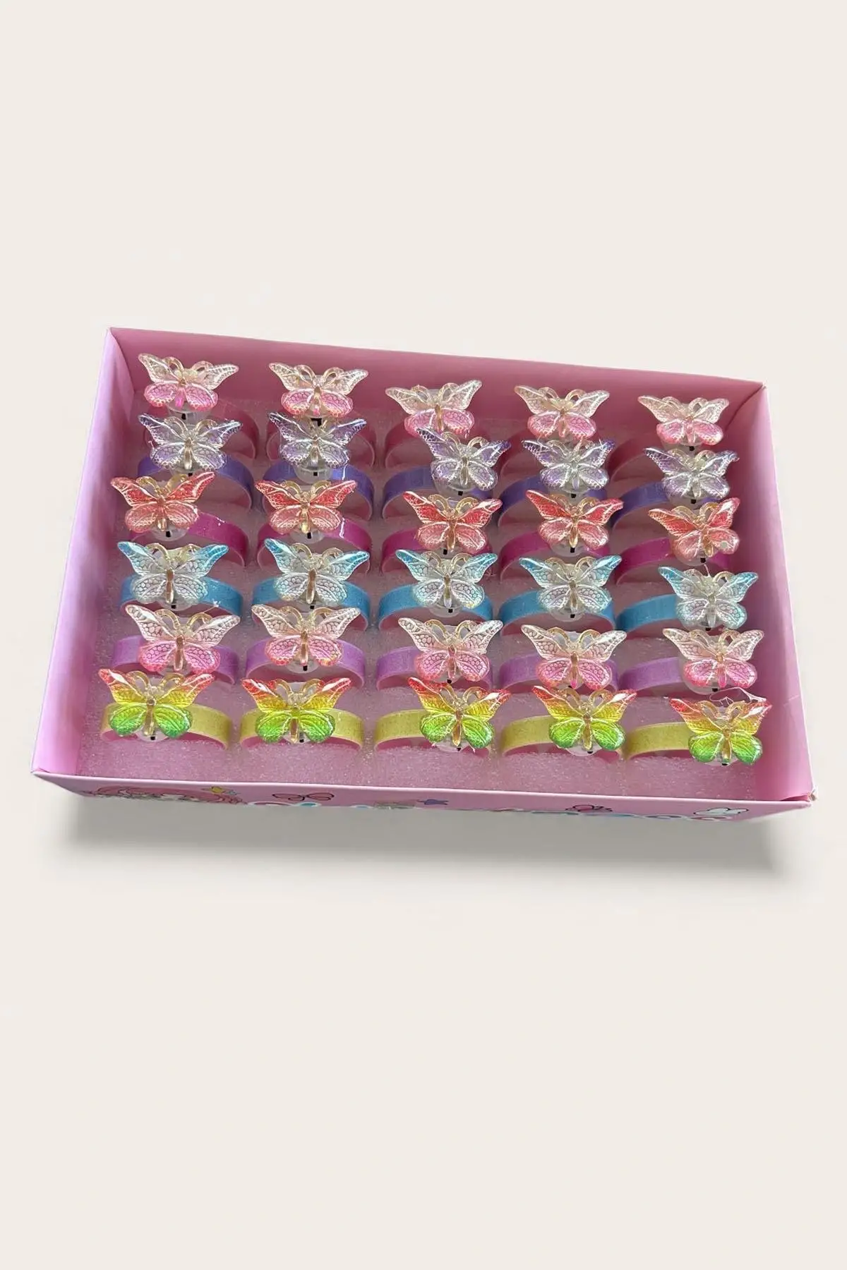 30 Adet Kelebek Figürlü Işıklı Bileklik Set