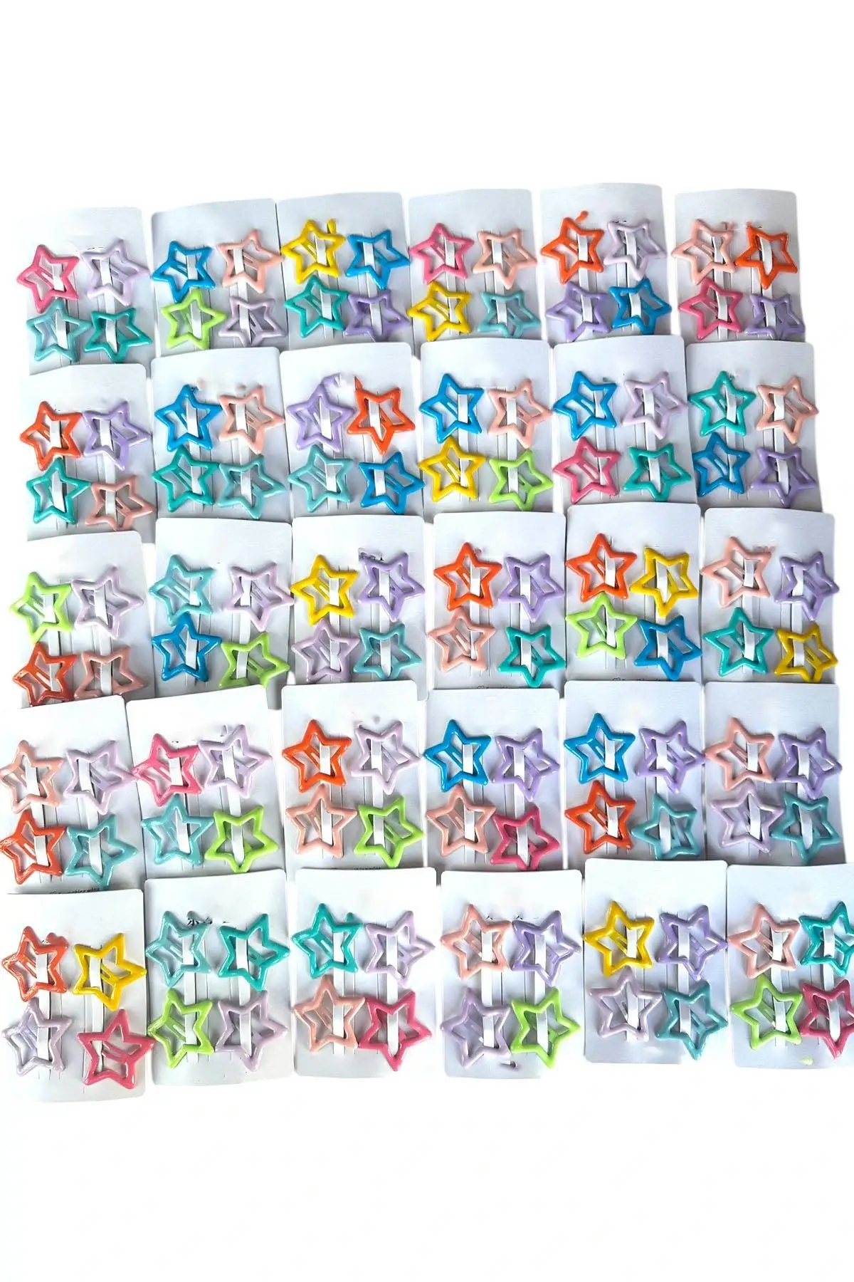 30lu Karışık Yıldız Figürlü Renk Yan Toka Set