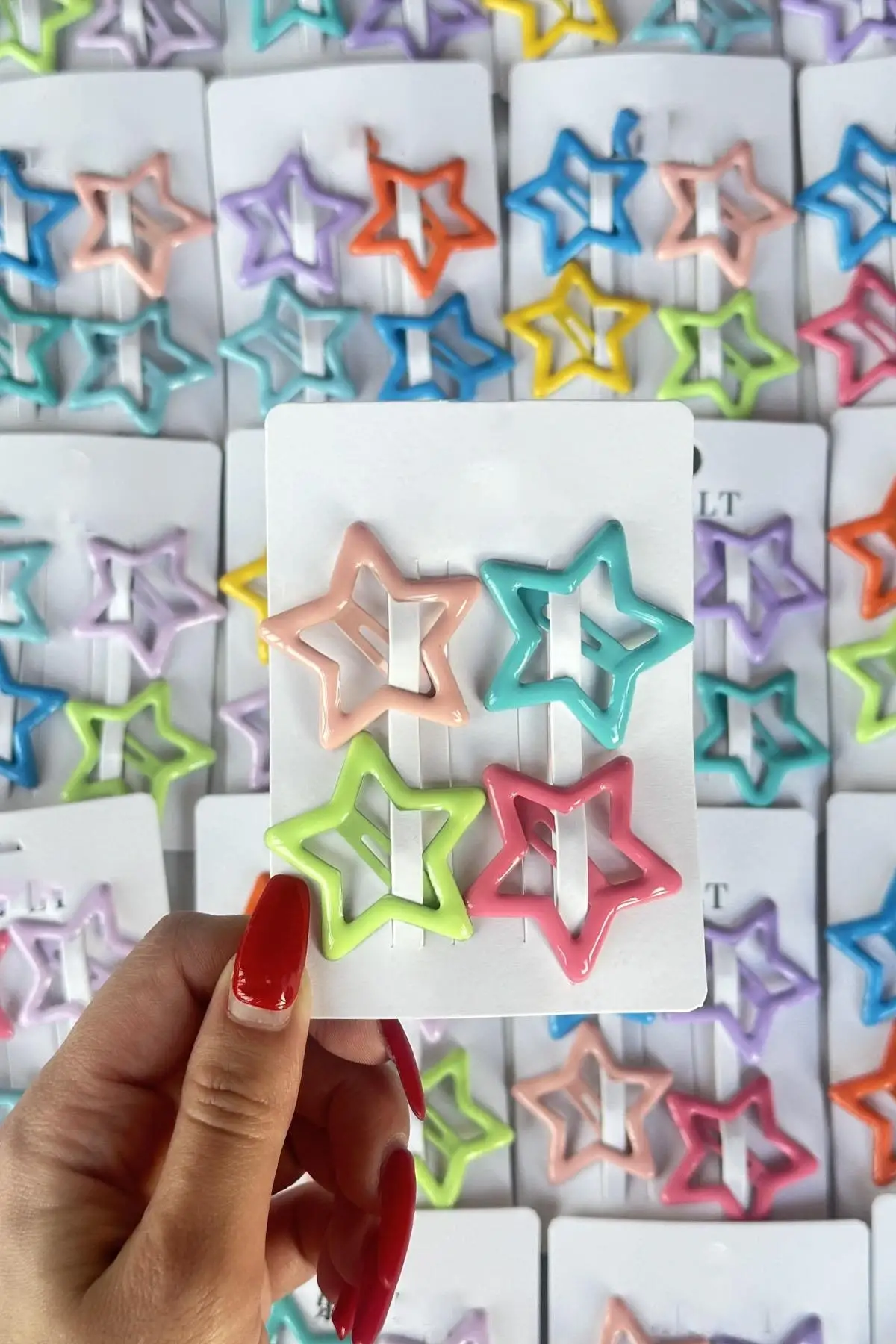 30lu Karışık Yıldız Figürlü Renk Yan Toka Set