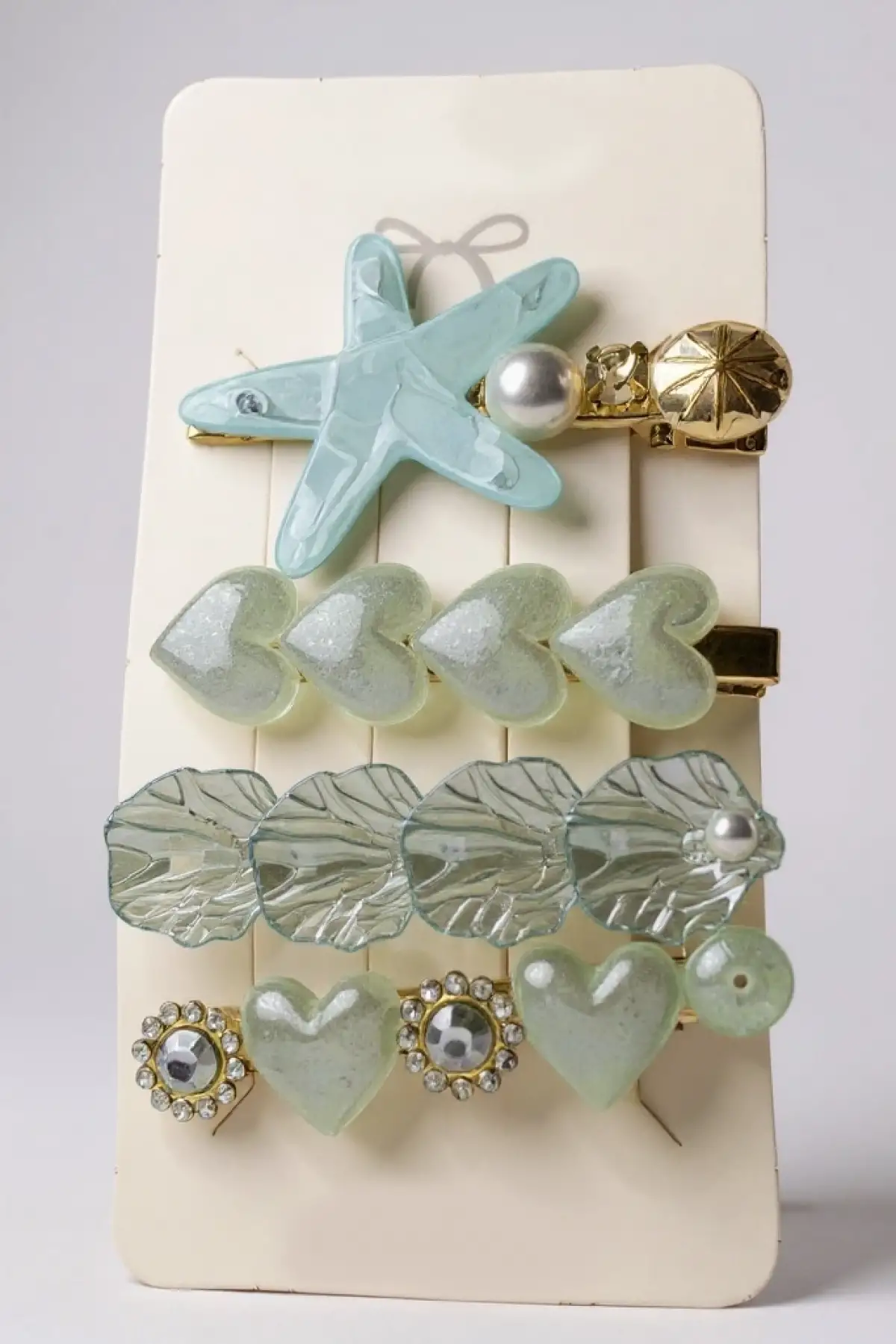 4lü Mavi Renk Karışık Figürlü Toka Set