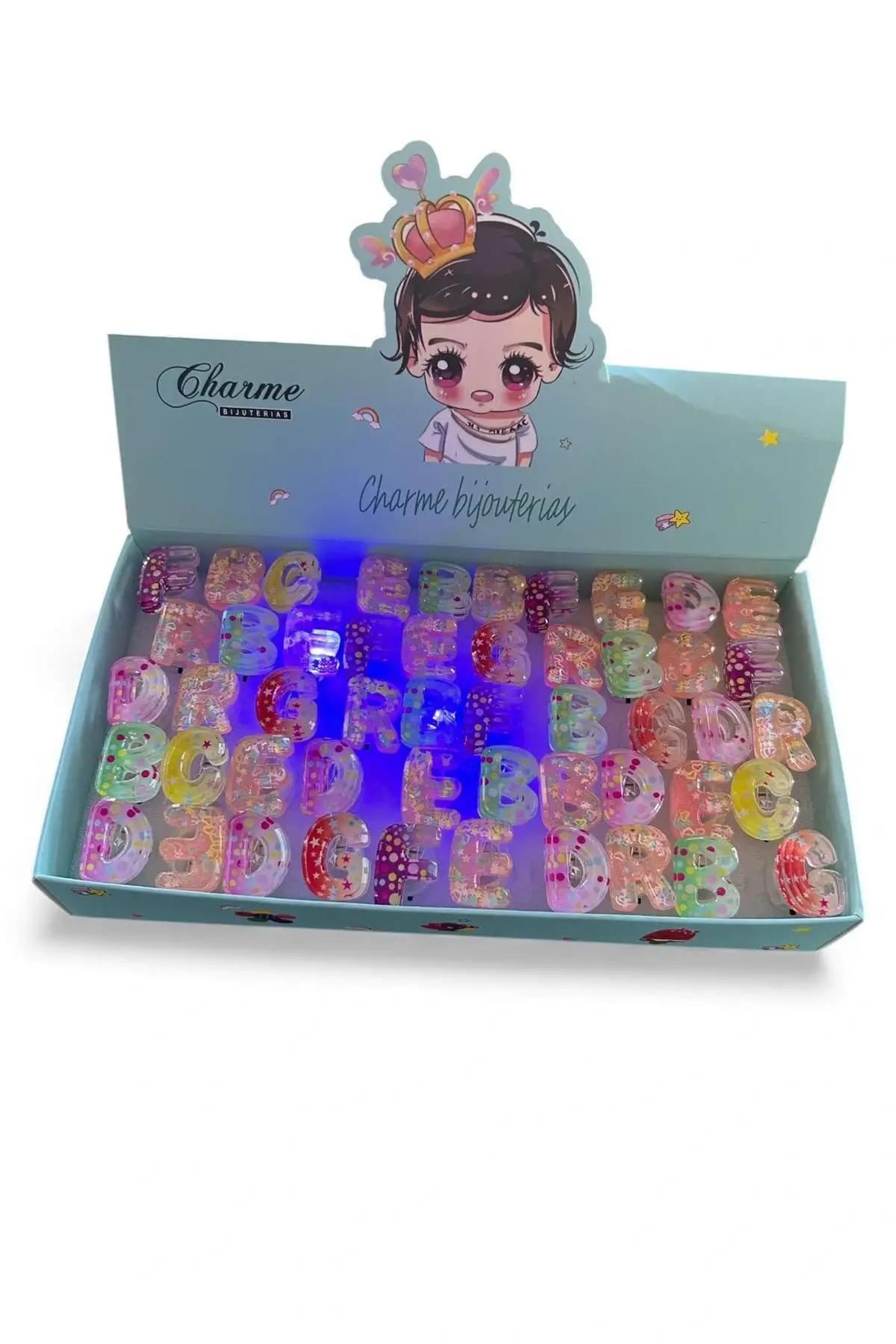 50 Adet Karışık Figürlü Işıklı Yüzük Set