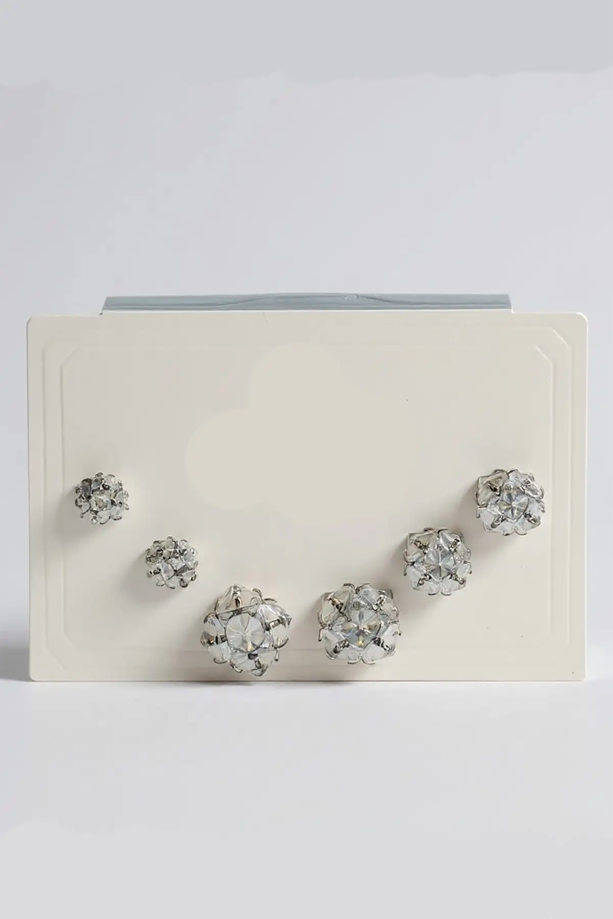 6lı Gümüş Renk Taş Detaylı Küpe Set