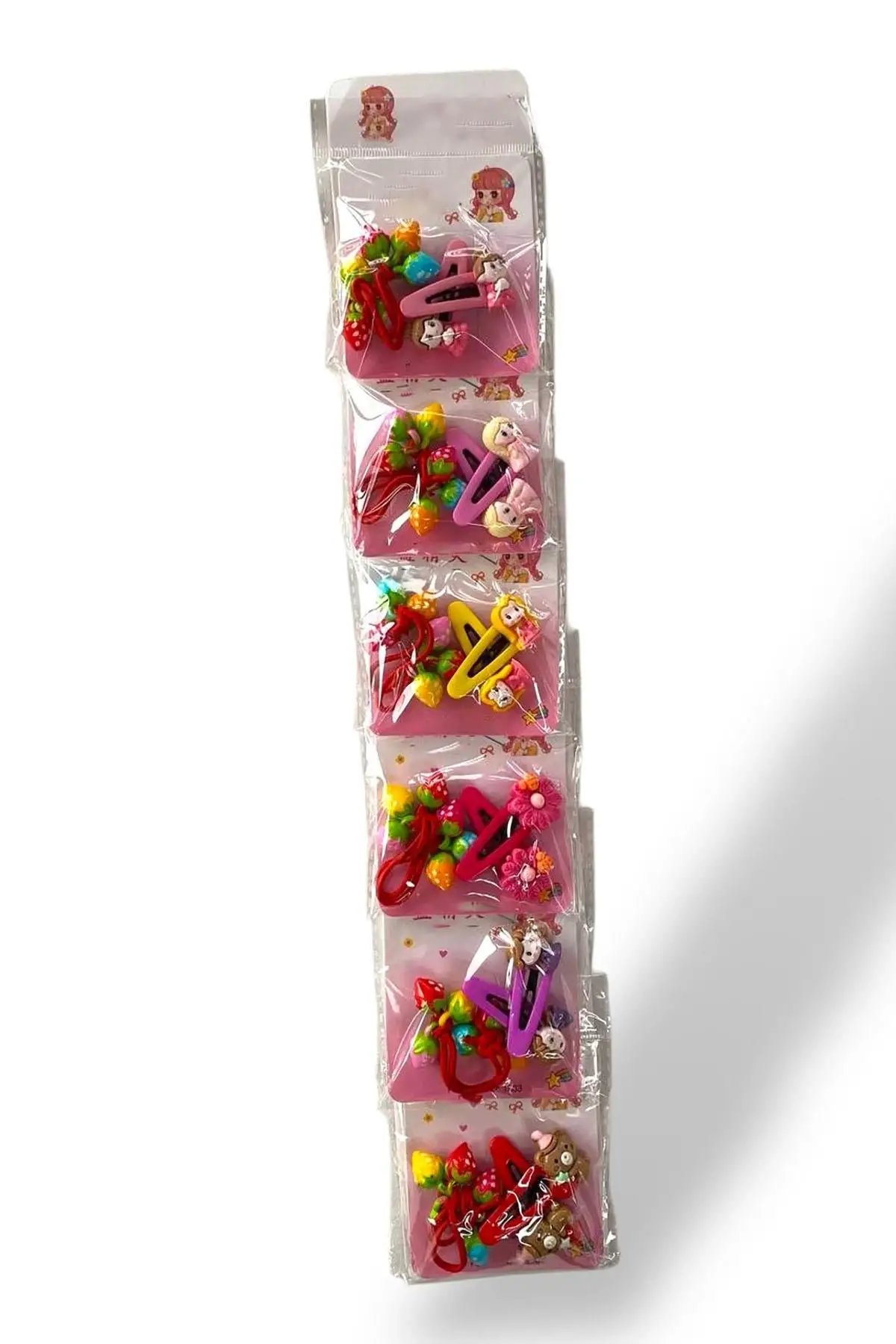 6lı Karışık Renk Karışık Figürlü Lastik Ve Yan Toka Set