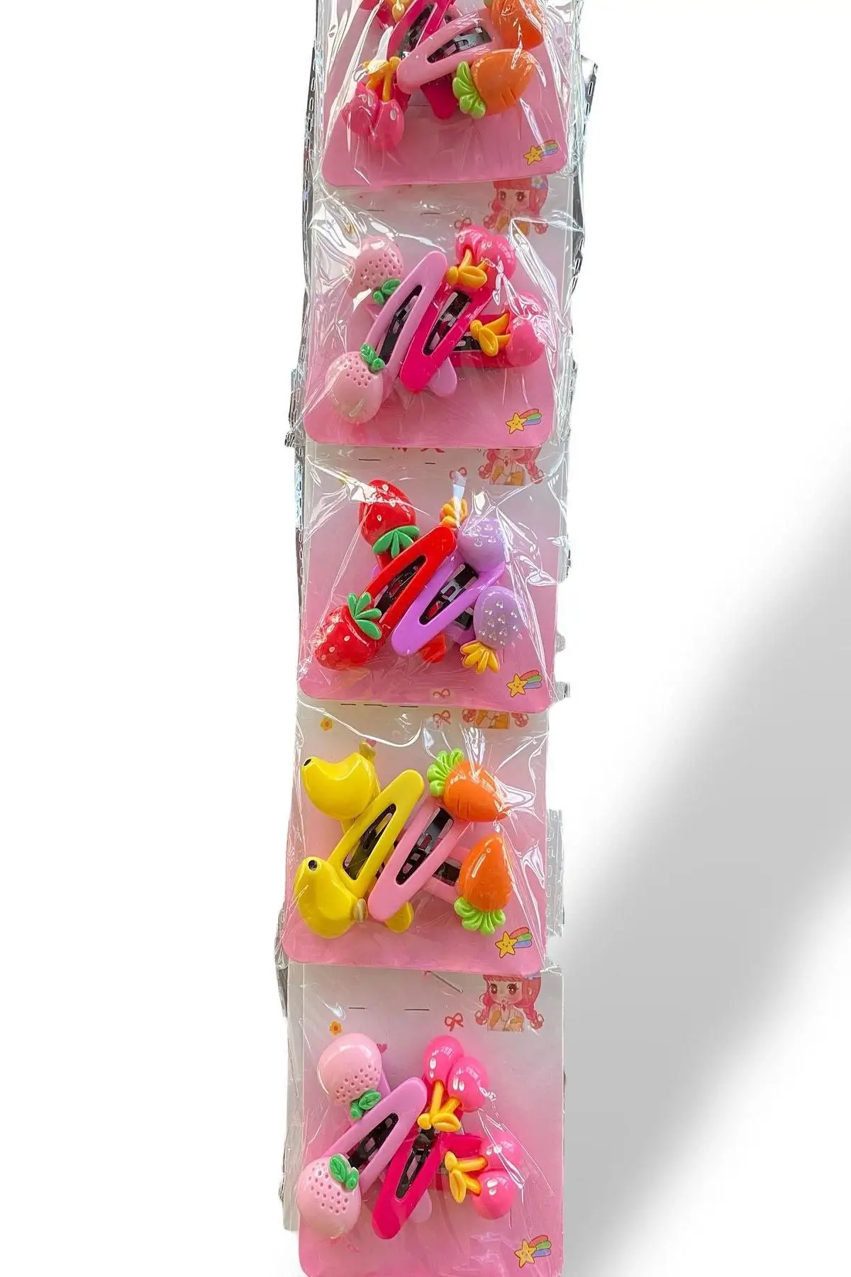 6lı Karışık Renk Meyve Figürlü Yan Toka Set