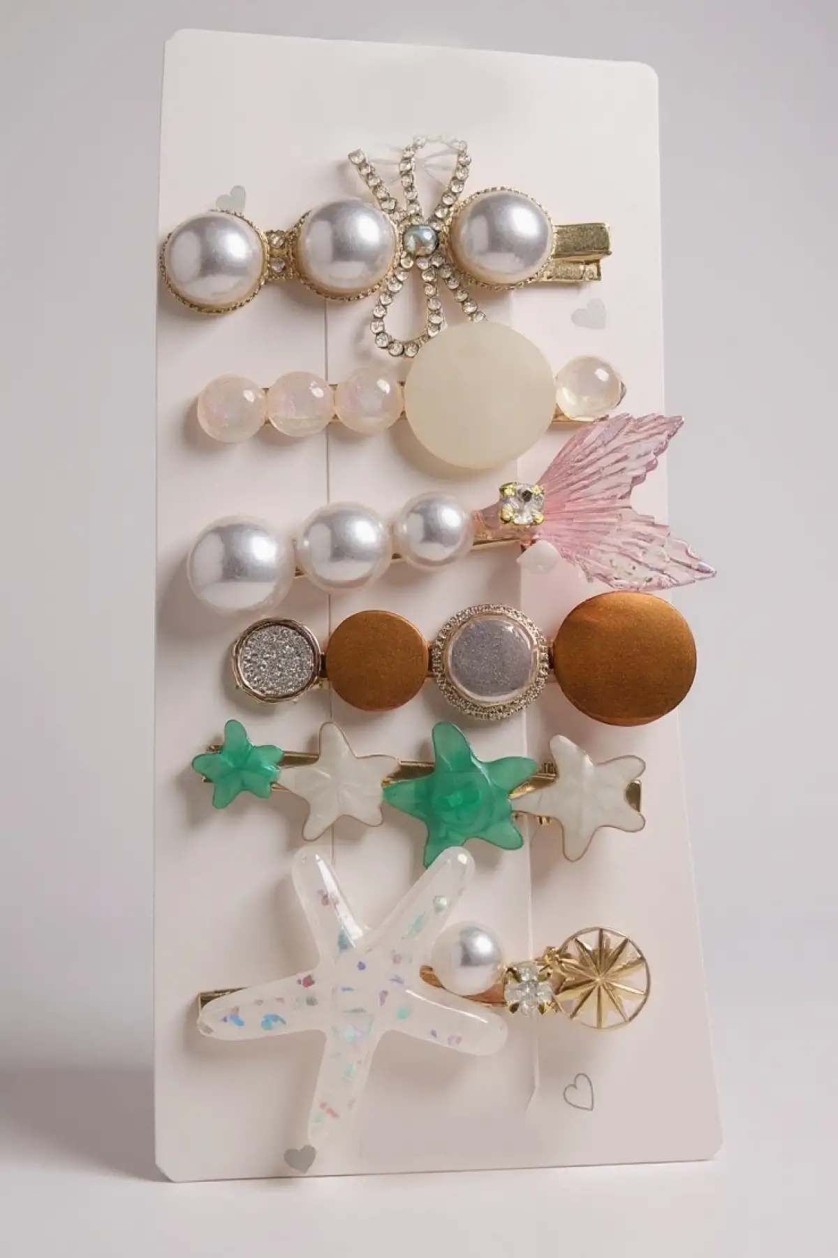 6lı Pembe Renk Karışık Figürlü Toka Set