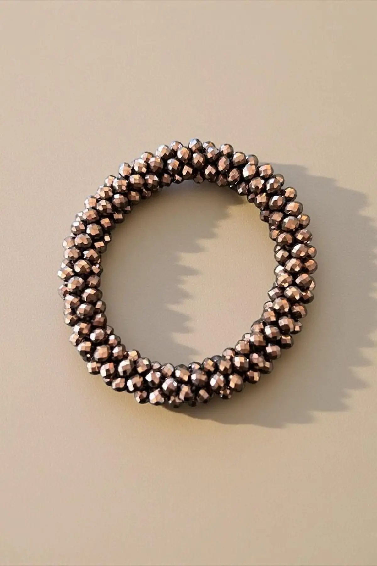 Acı Kahve Renk Taşlı Lastik Toka