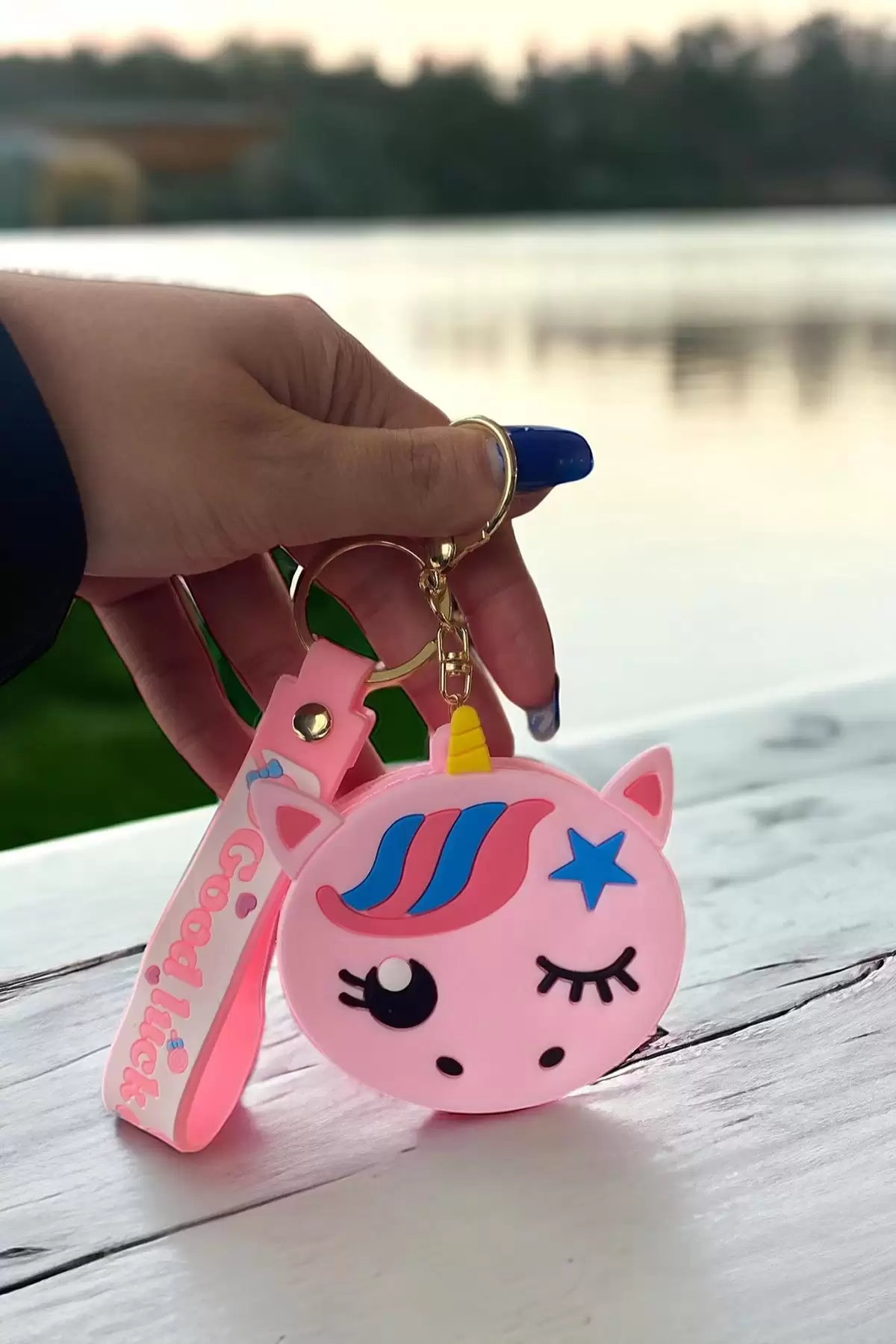 Açık Pembe Renk Unicorn Figürlü Cüzdan/ Anahtarlık