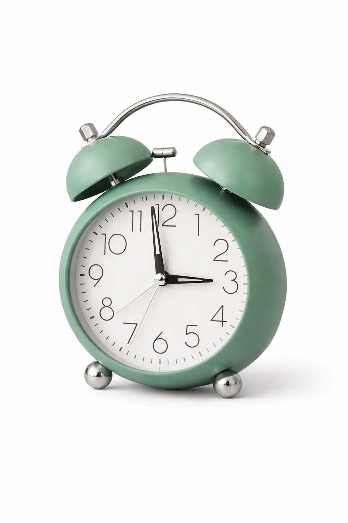 Açık Yeşil Renk Mini Dekoratif Işıklı Alarmlı Yuvarlak Masa Saati