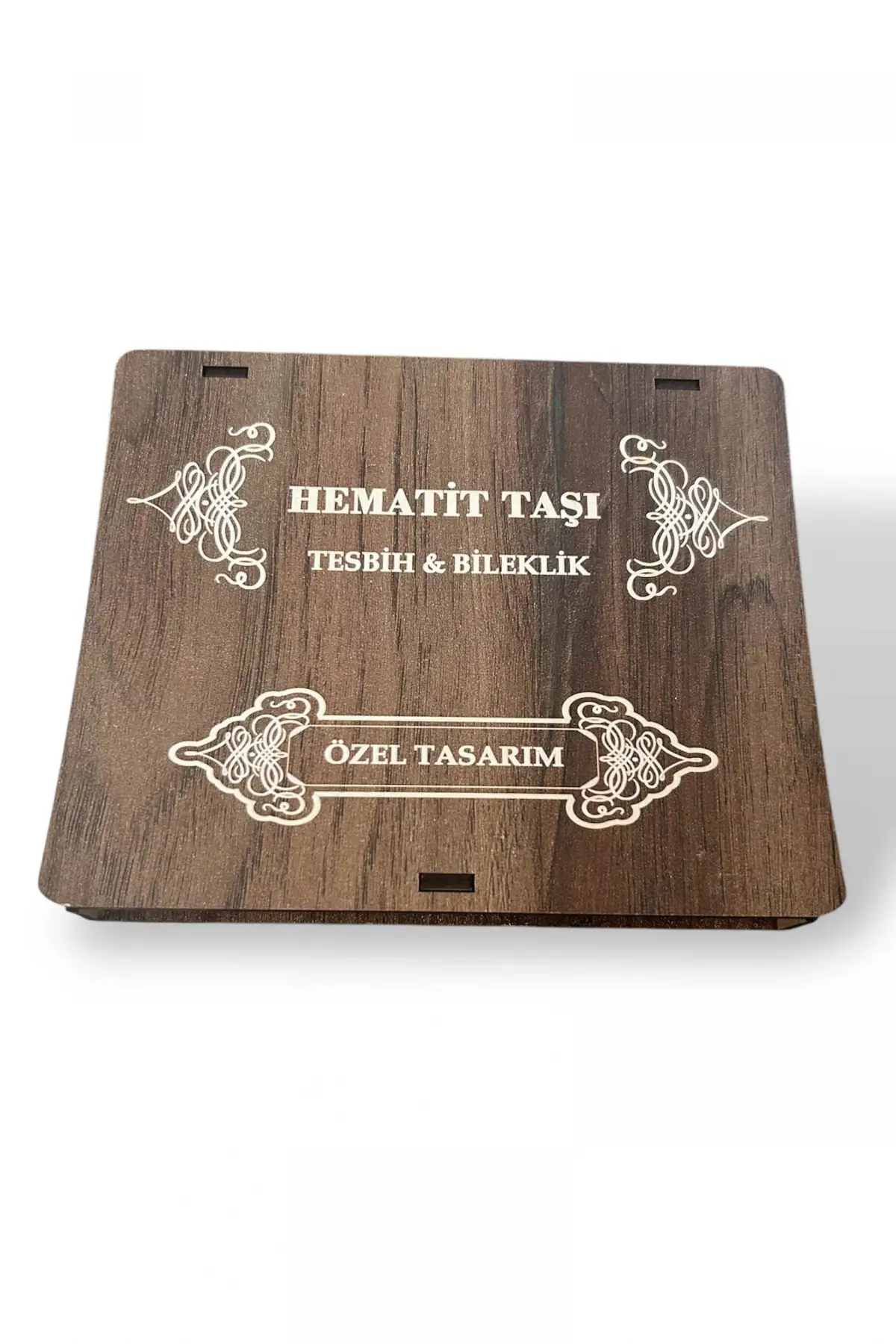 Ahşap Kutuda Hematit Taşı Seti Tesbih / Bileklik