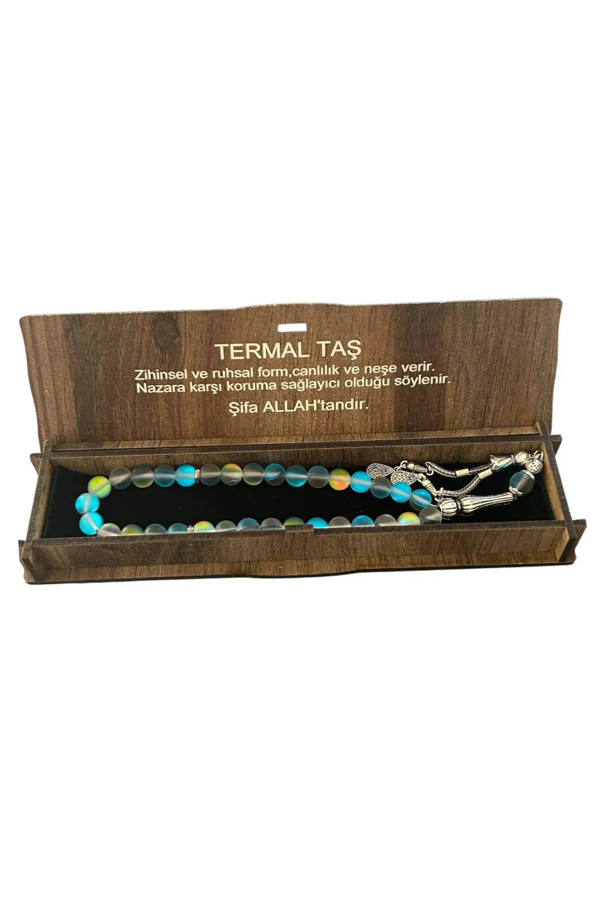 Ahşap Kutulu Termal Taşı Tesbih