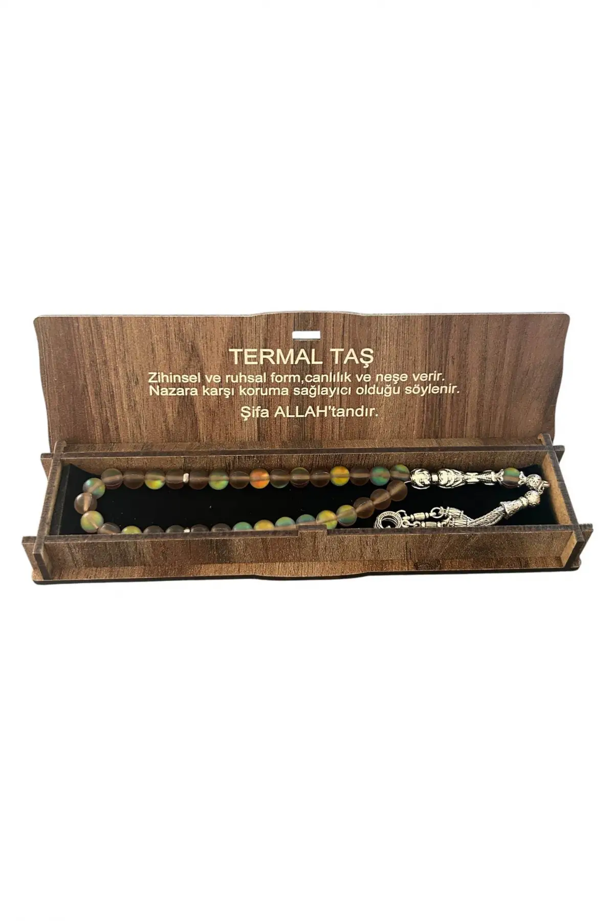 Ahşap Kutulu Termal Taşı Tesbih