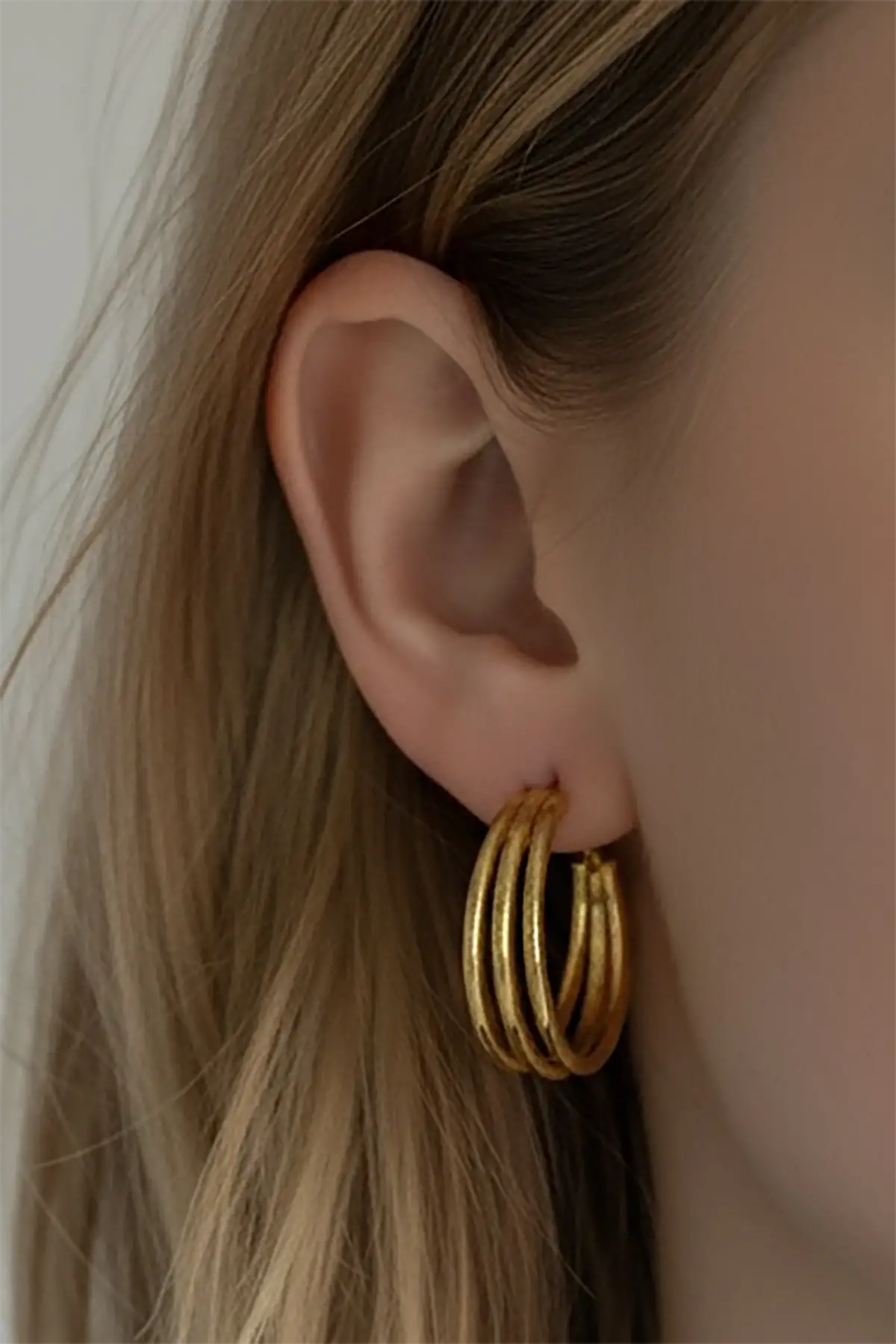 Altın Renk 20MM Halka Küpe (Çift)