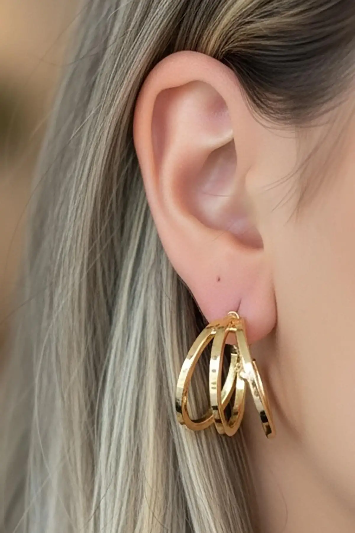 Altın Renk 20MM Halka Küpe (Çift)