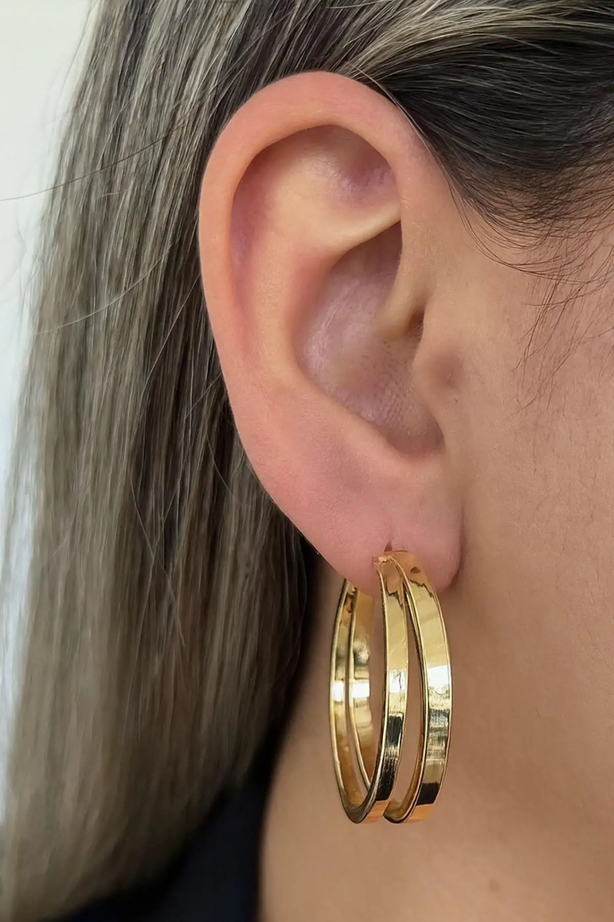 Altın Renk 25MM Halka Küpe (Çift)