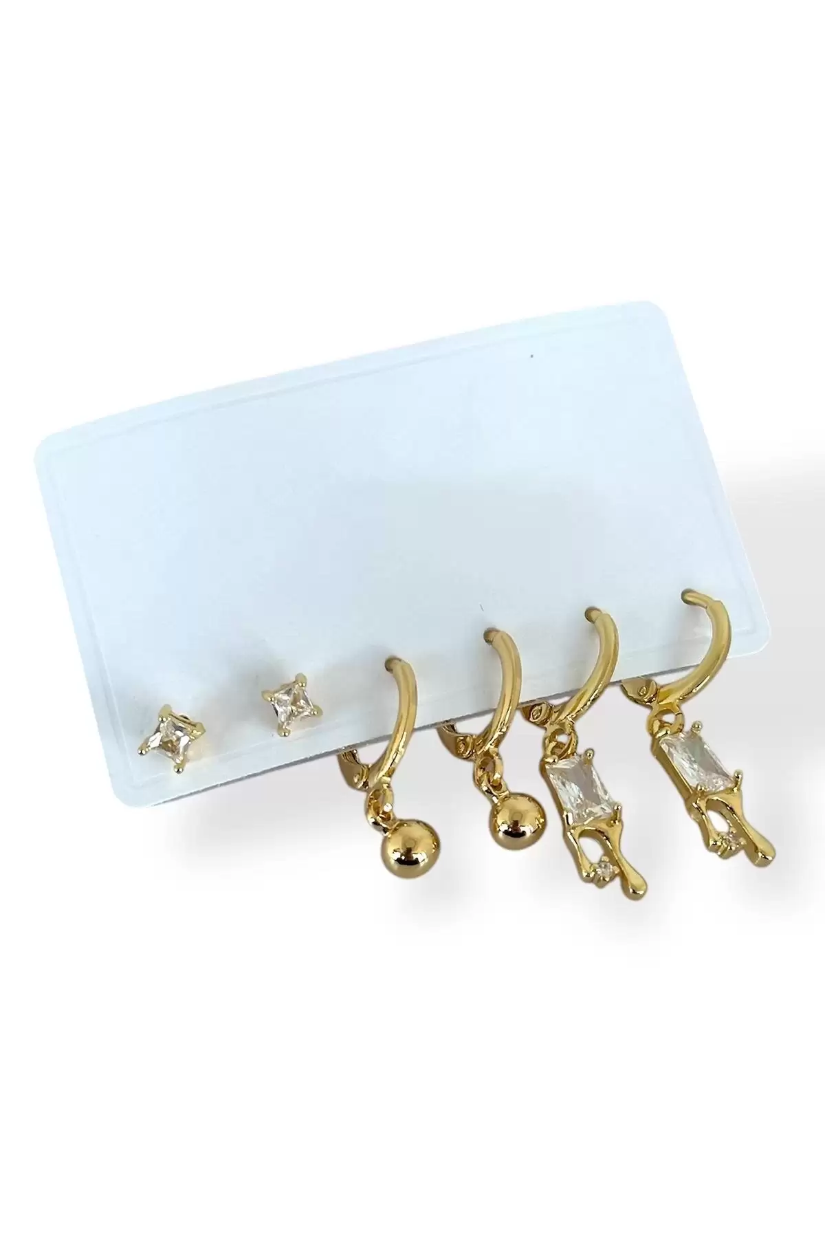 Altın Renk 6lı Karışık Figürlü Küpe Set