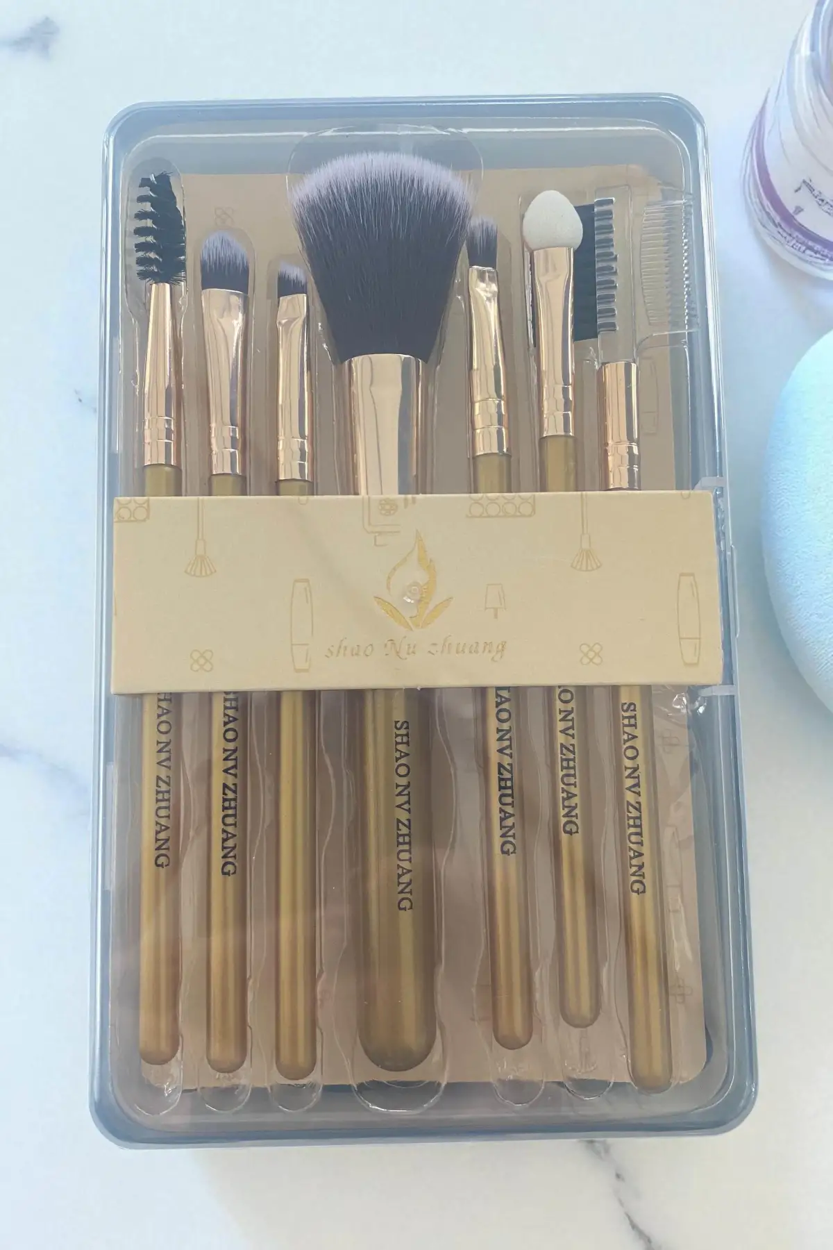 Altın Renk 7li Makyaj Fırçası Set