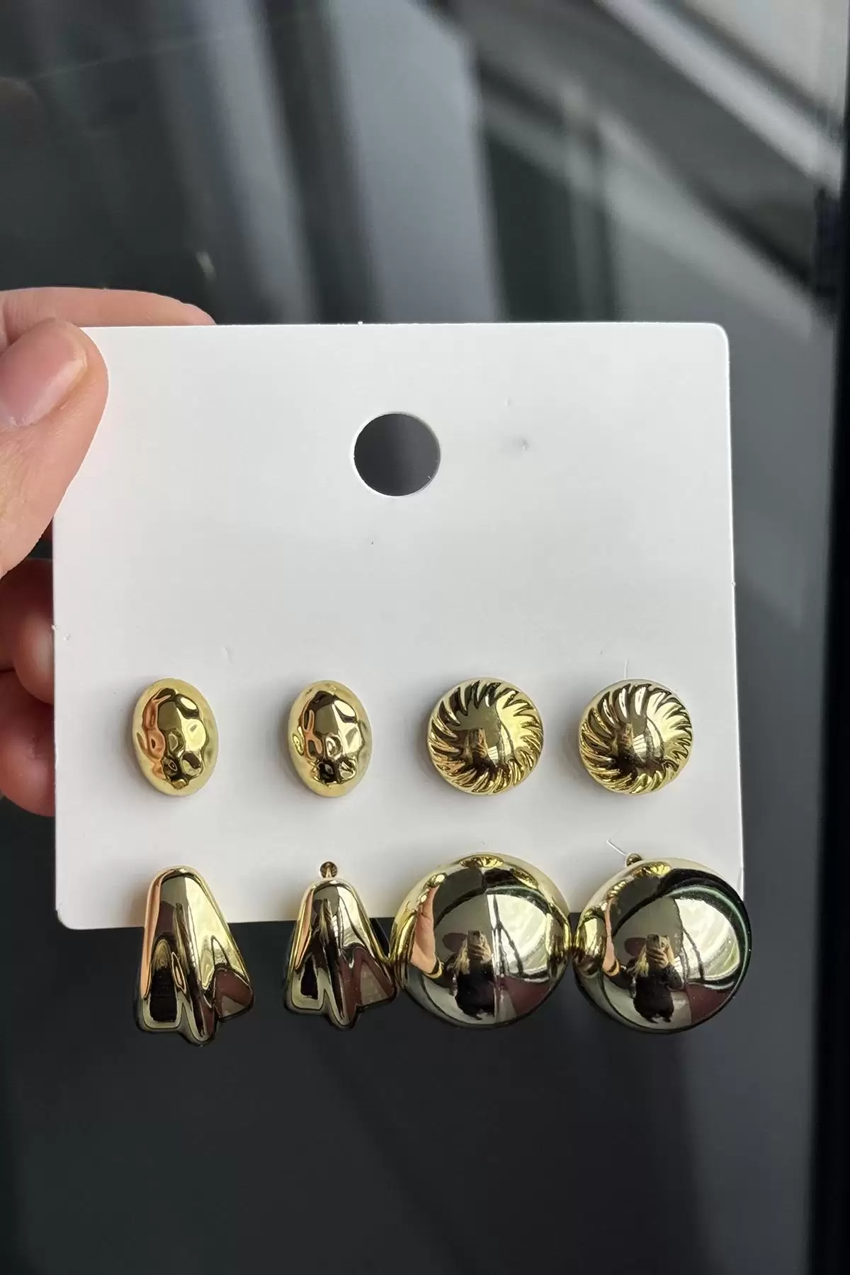 Altın Renk 8lı Karışık Küpe Set