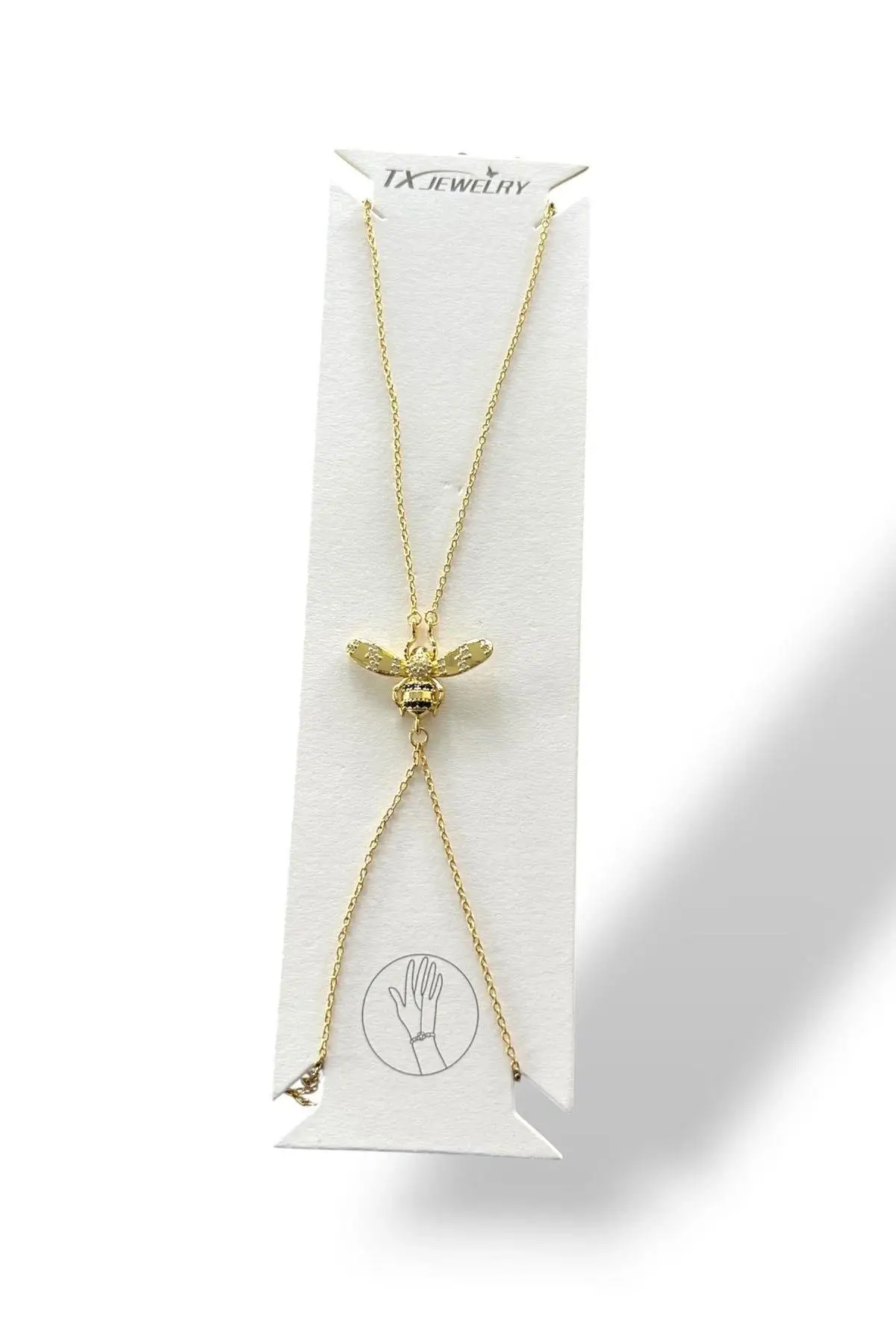 Altın Renk Arı Figürlü 14K Altın Kaplama TX Şahmeran