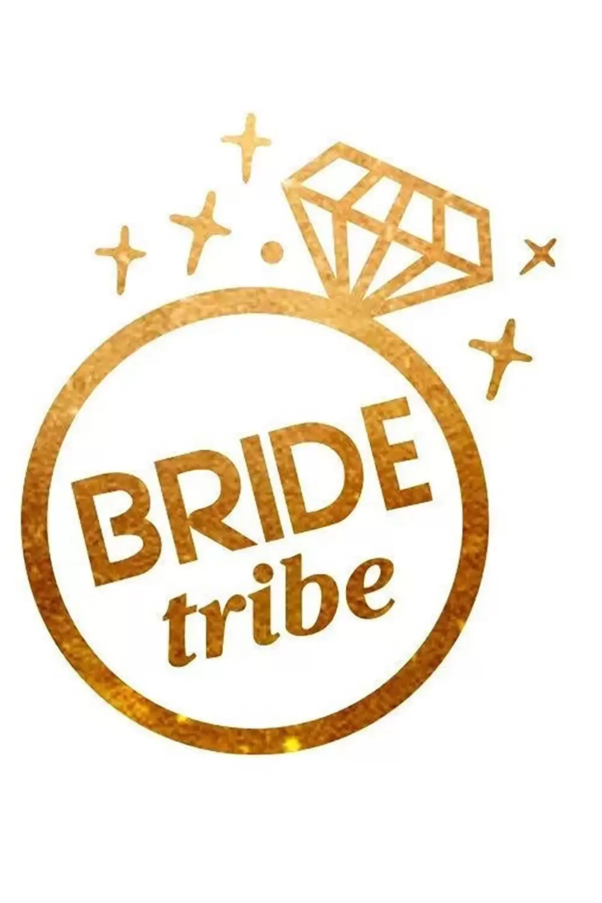 Altın Renk Bride Tribe Yazılı Dövme Tattoo