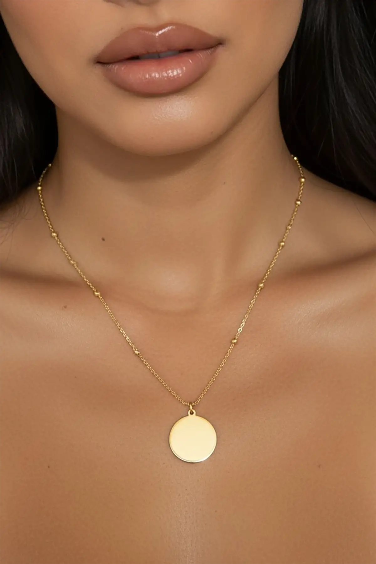 Altın Renk Çelik Kolye