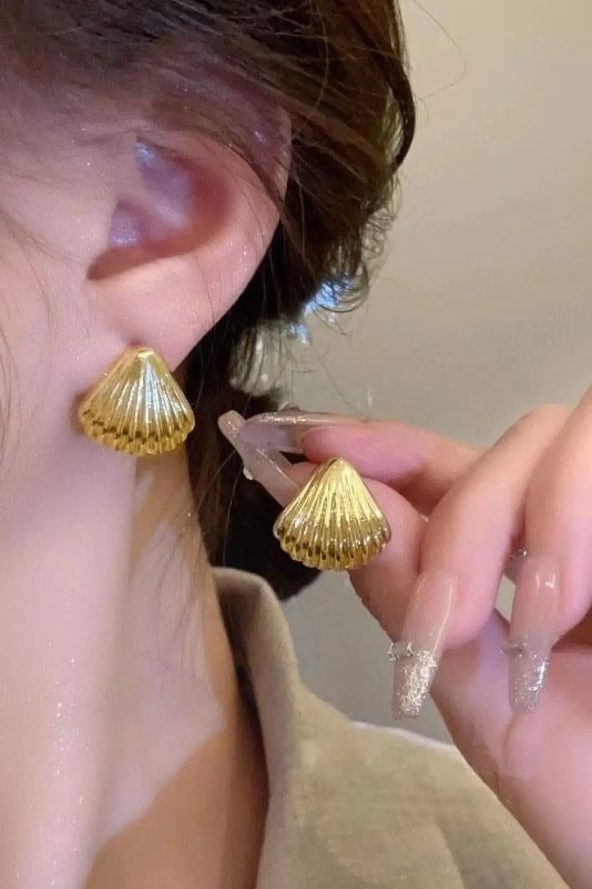 Altın Renk Çelik Küpe (Çift)