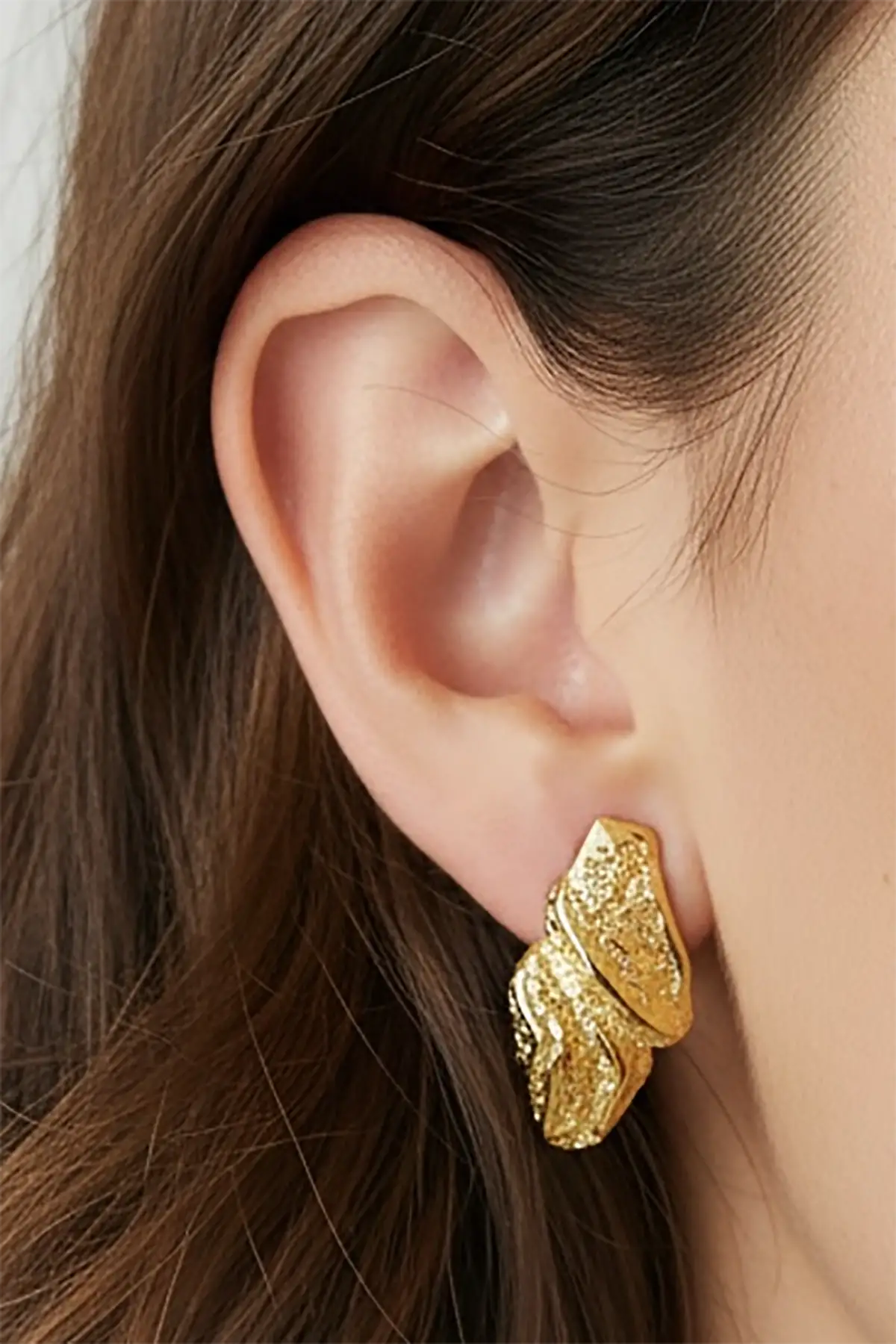 Altın Renk Çelik Küpe (Çift)