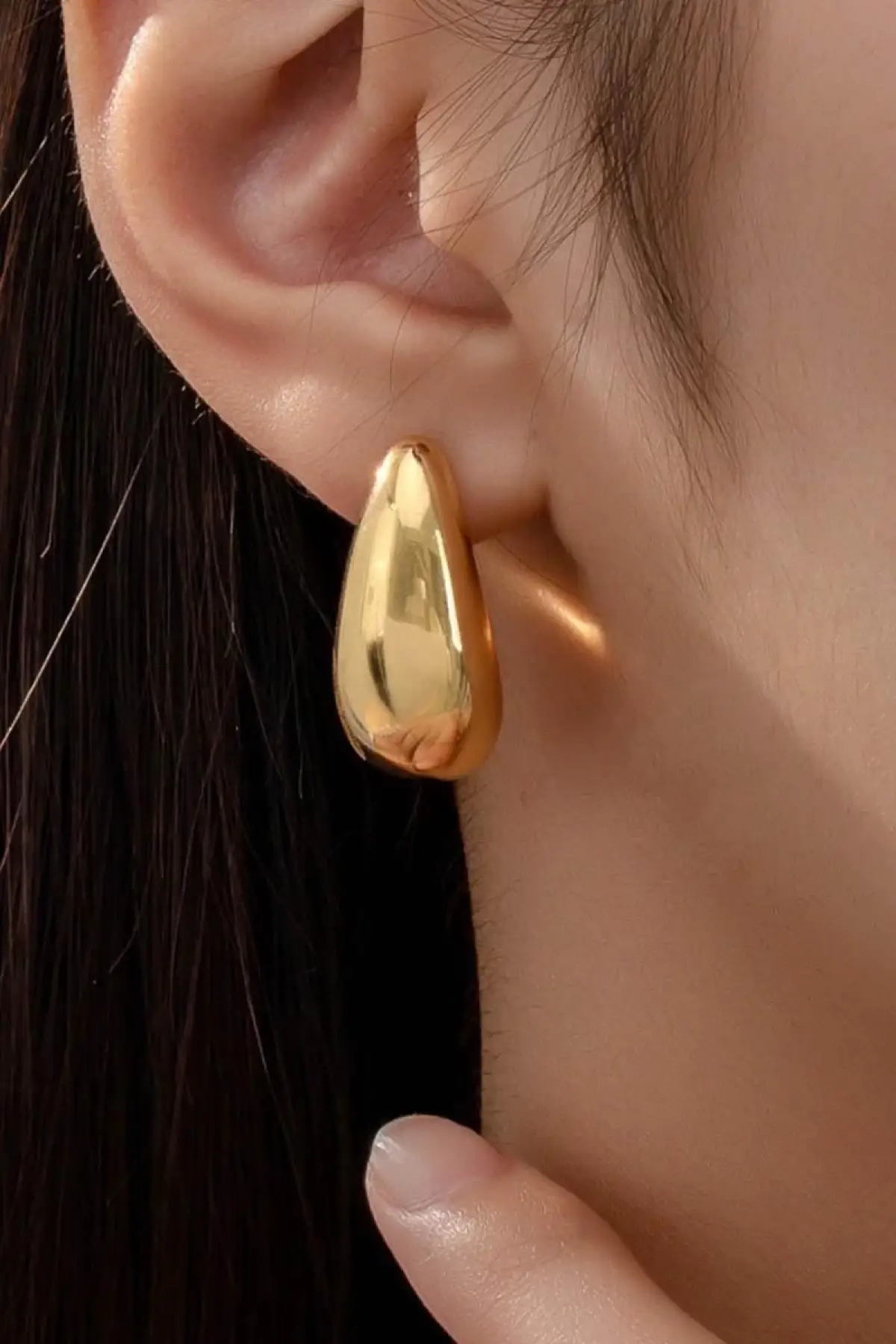 Altın Renk Çelik Küpe (Çift)