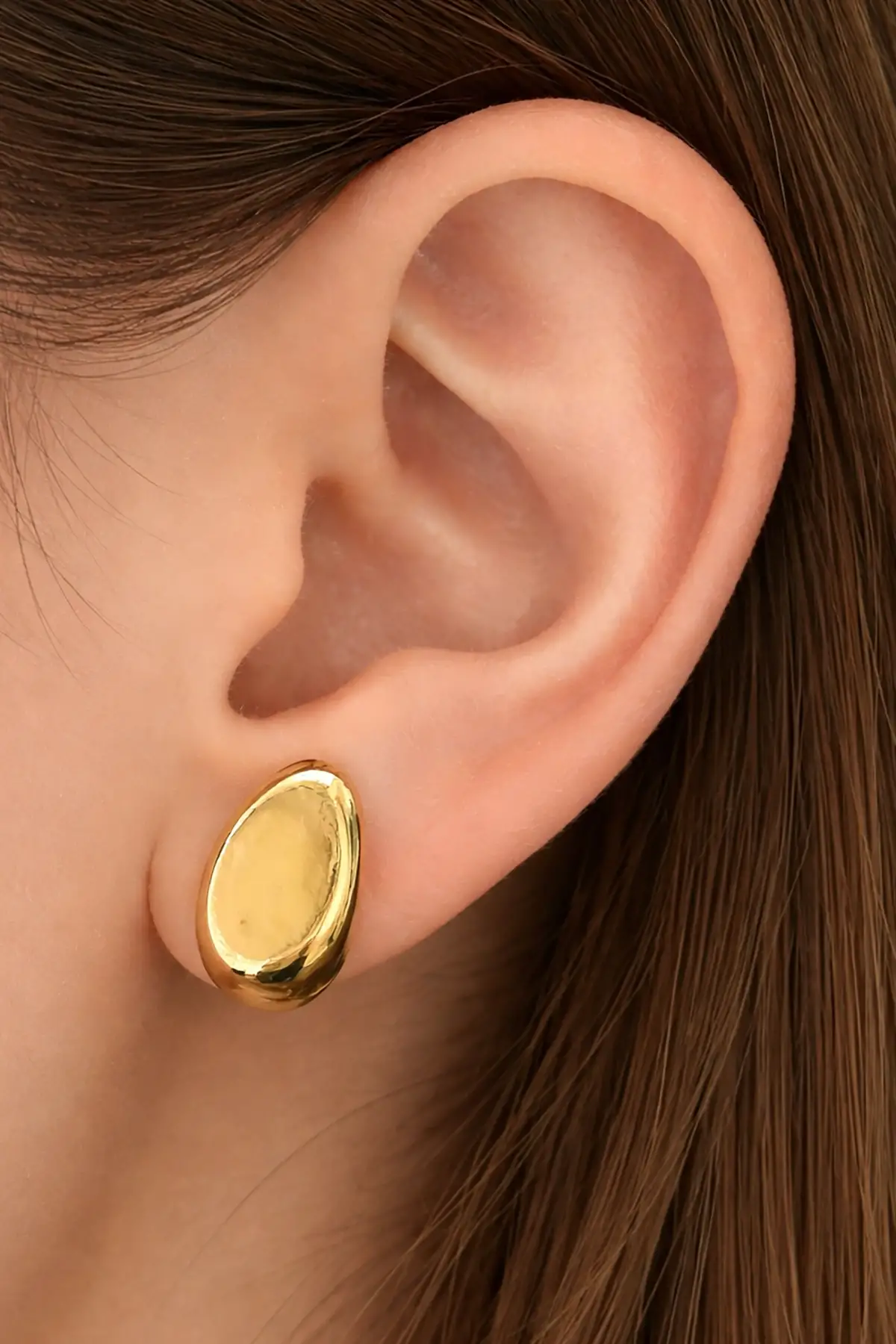 Altın Renk Çelik Küpe (Çift)