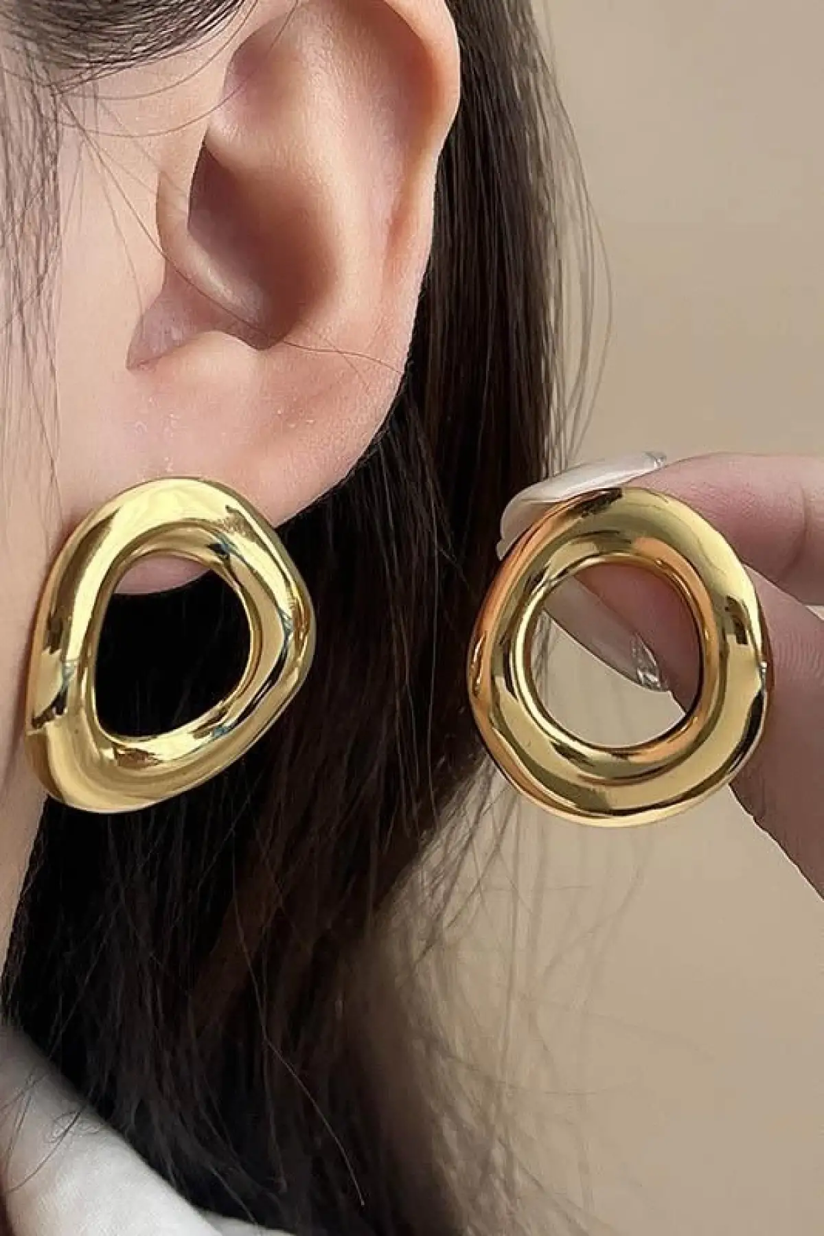 Altın Renk Çelik Küpe (Çift)