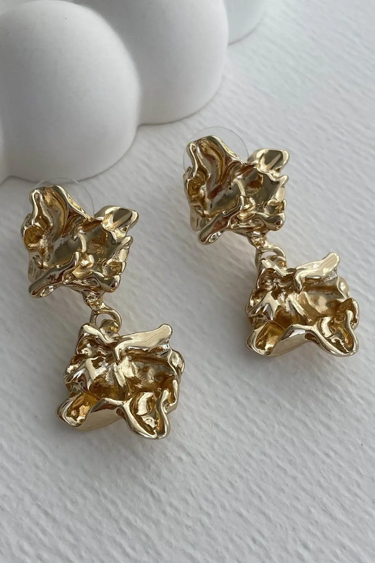 Altın Renk Çelik Küpe (Çift)