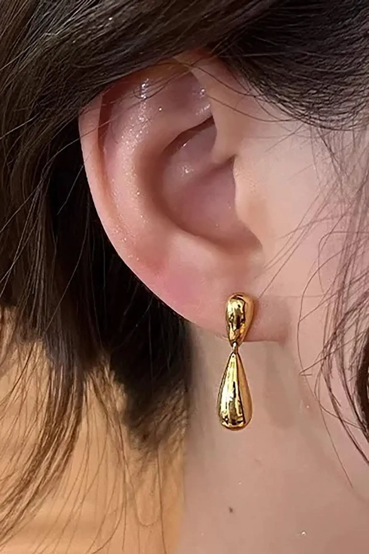 Altın Renk Çelik Küpe (Çift)