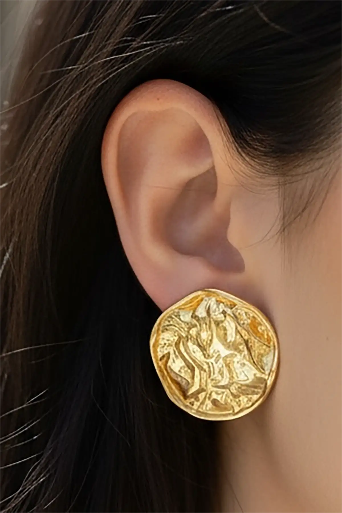 Altın Renk Çelik Küpe (Çift)