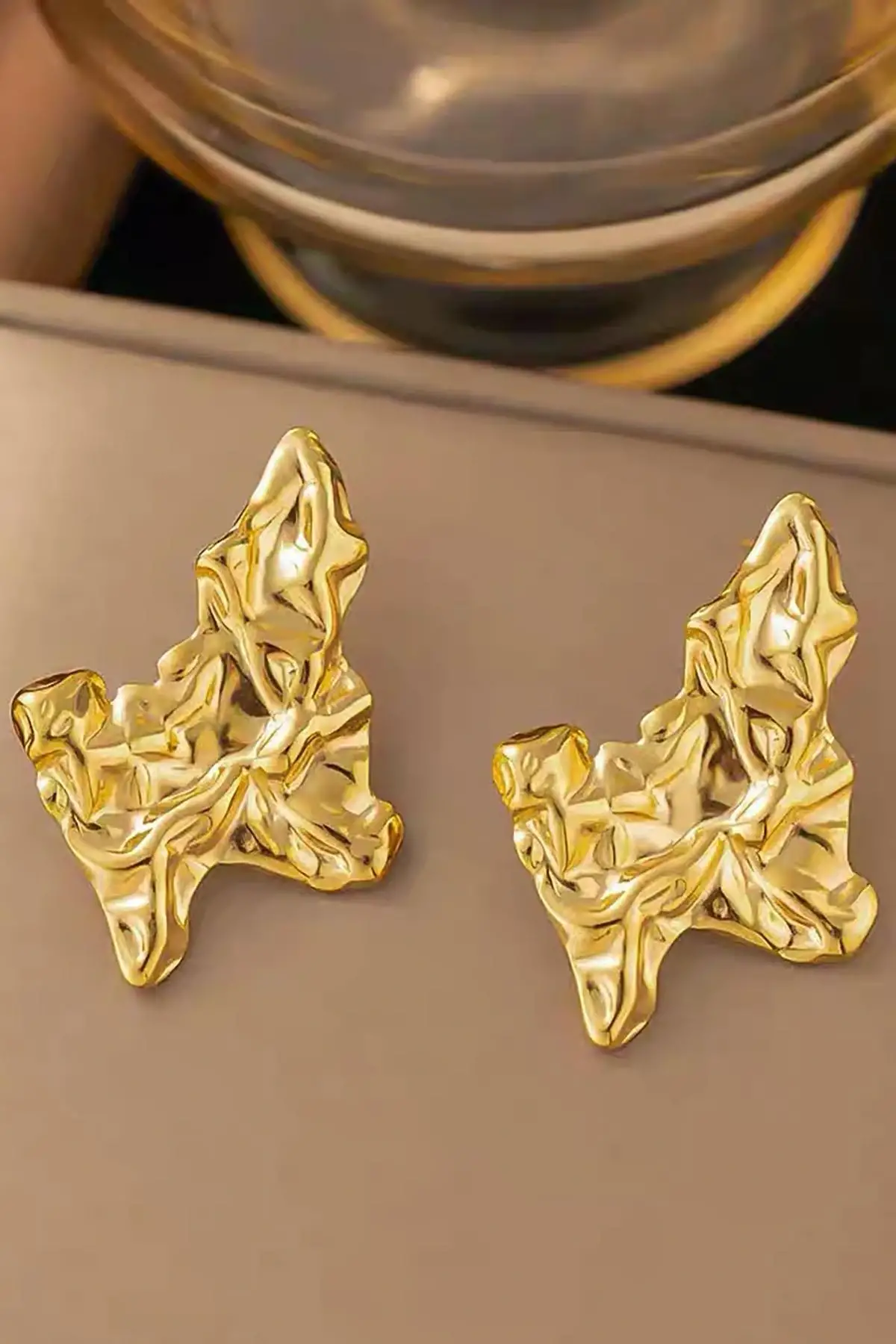 Altın Renk Çelik Küpe (Çift)