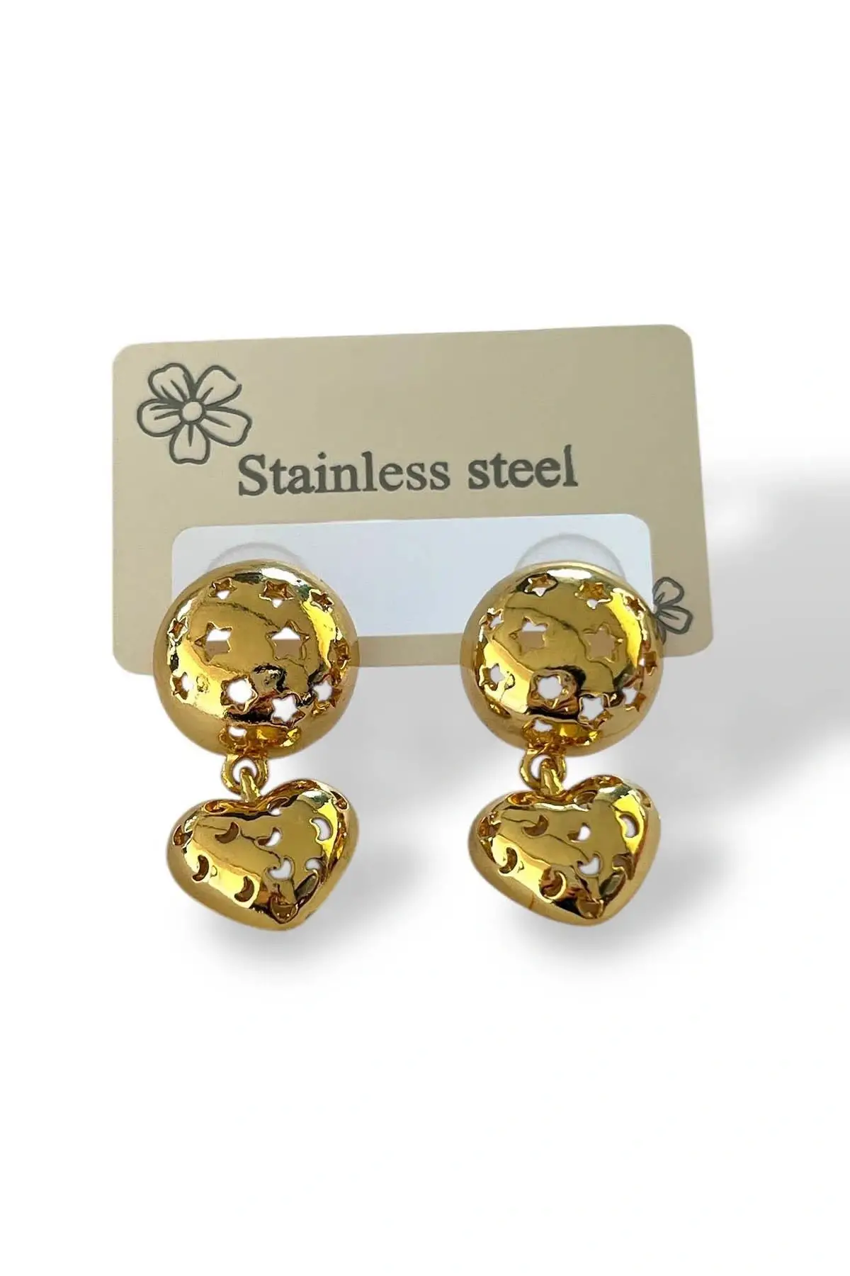 Altın Renk Çelik Küpe (Çift)