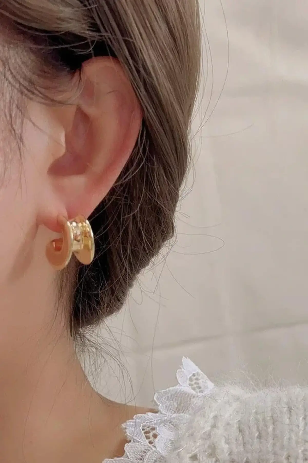 Altın Renk Çelik Küpe (Çift)