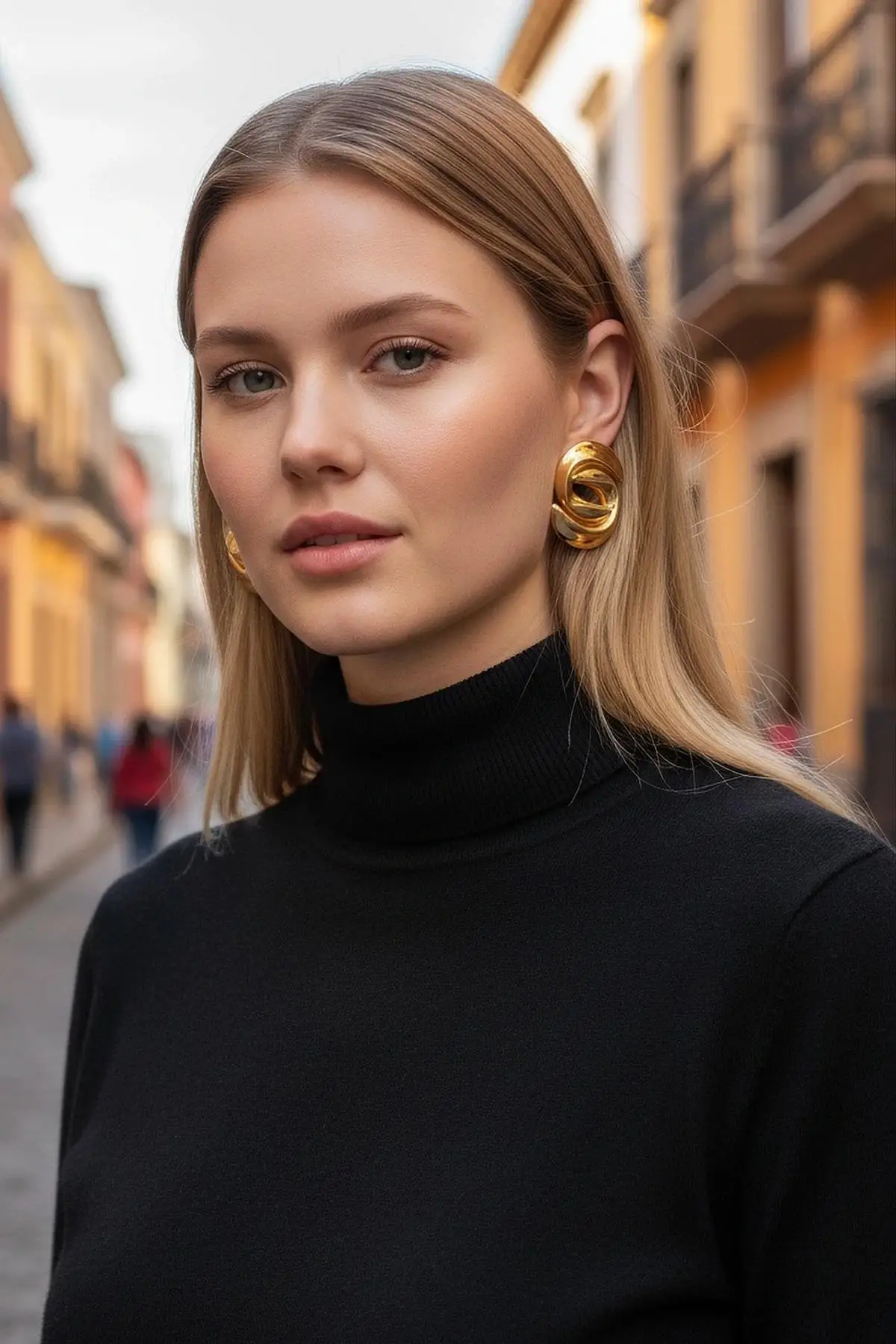 Altın Renk Çelik Küpe (Çift)